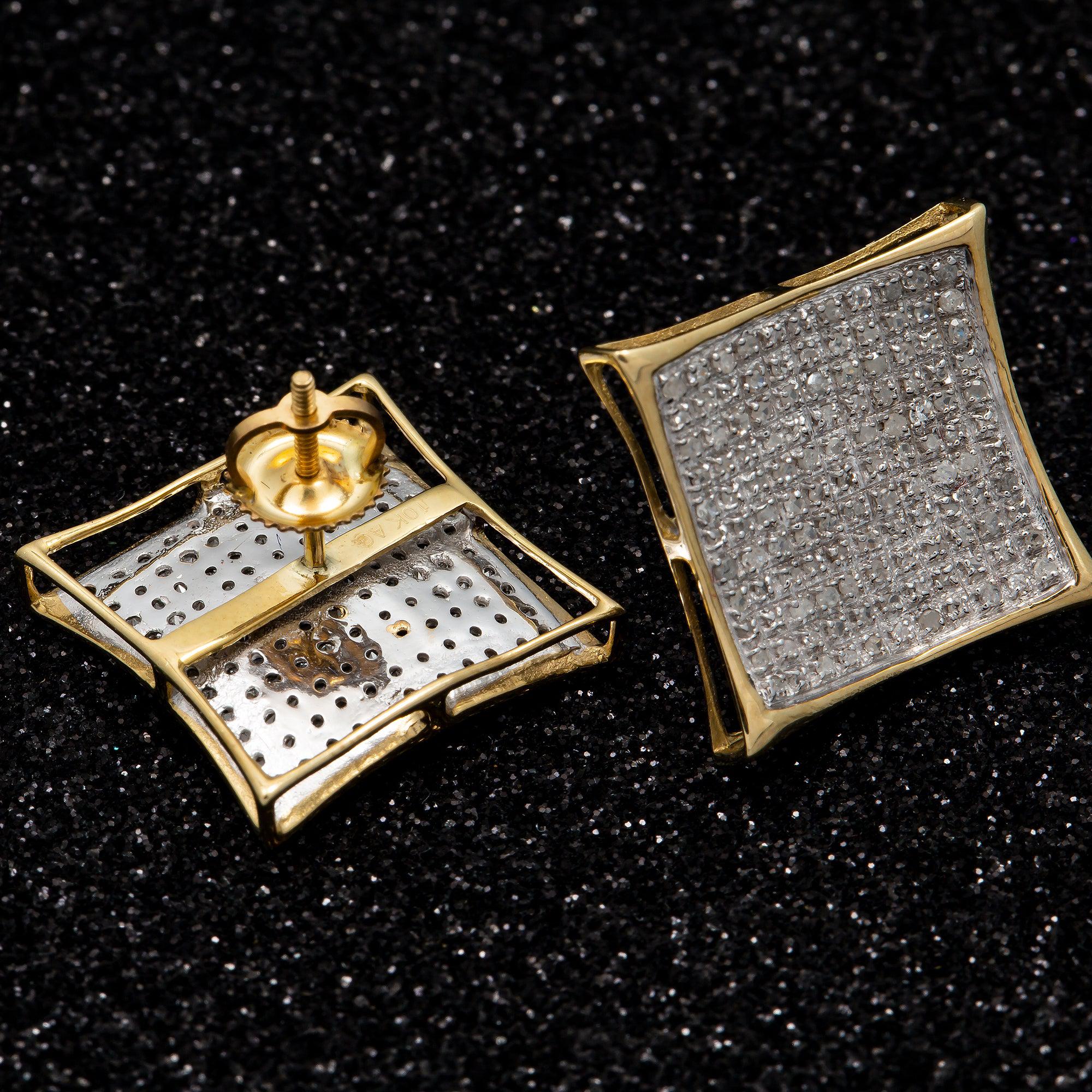 10K GOLD DIAMOND KITE EARRINGS 0.75 CT