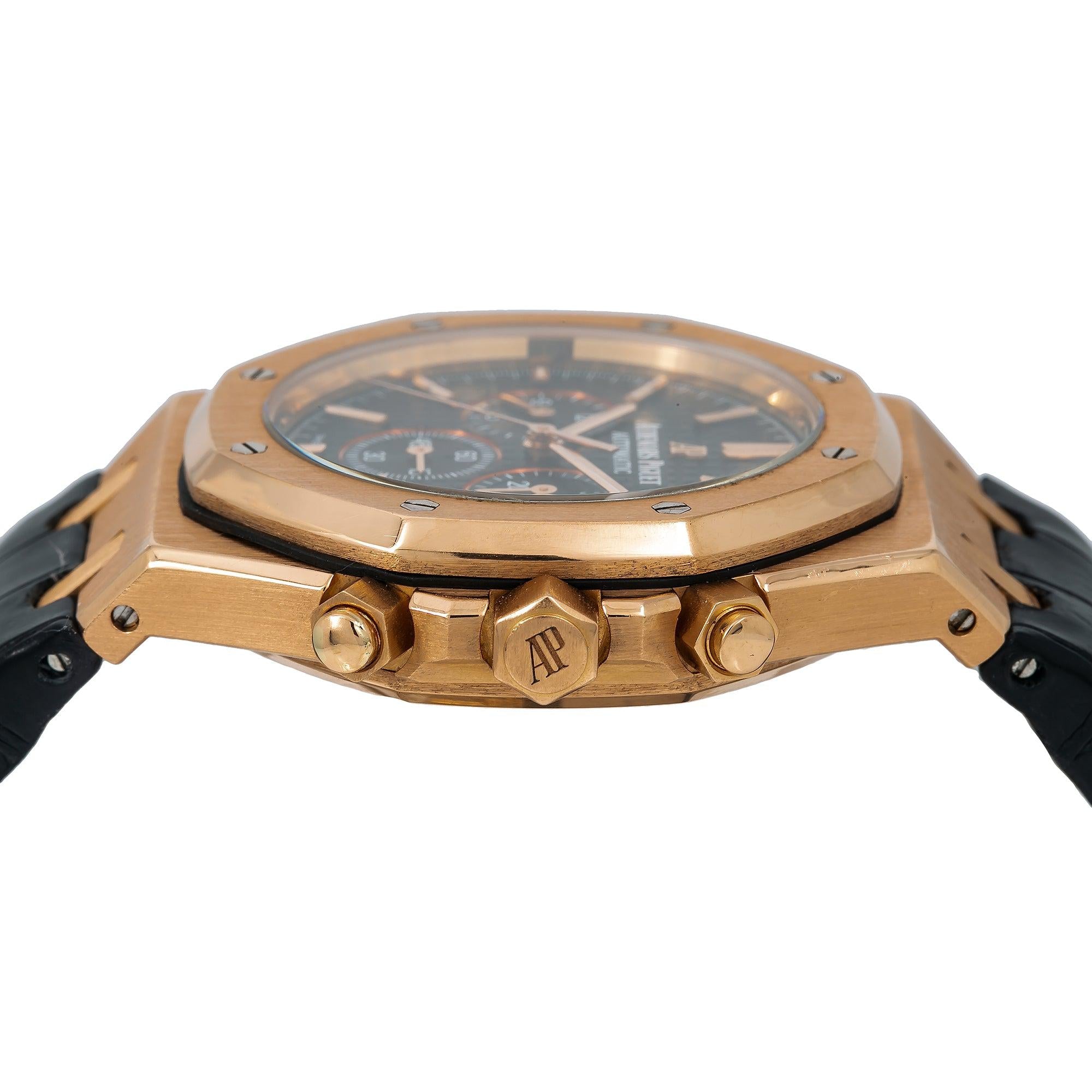 Audemars Piguet Royal Oak Chronograph 26320OR 41MM Black Dial With Leather Bracelet