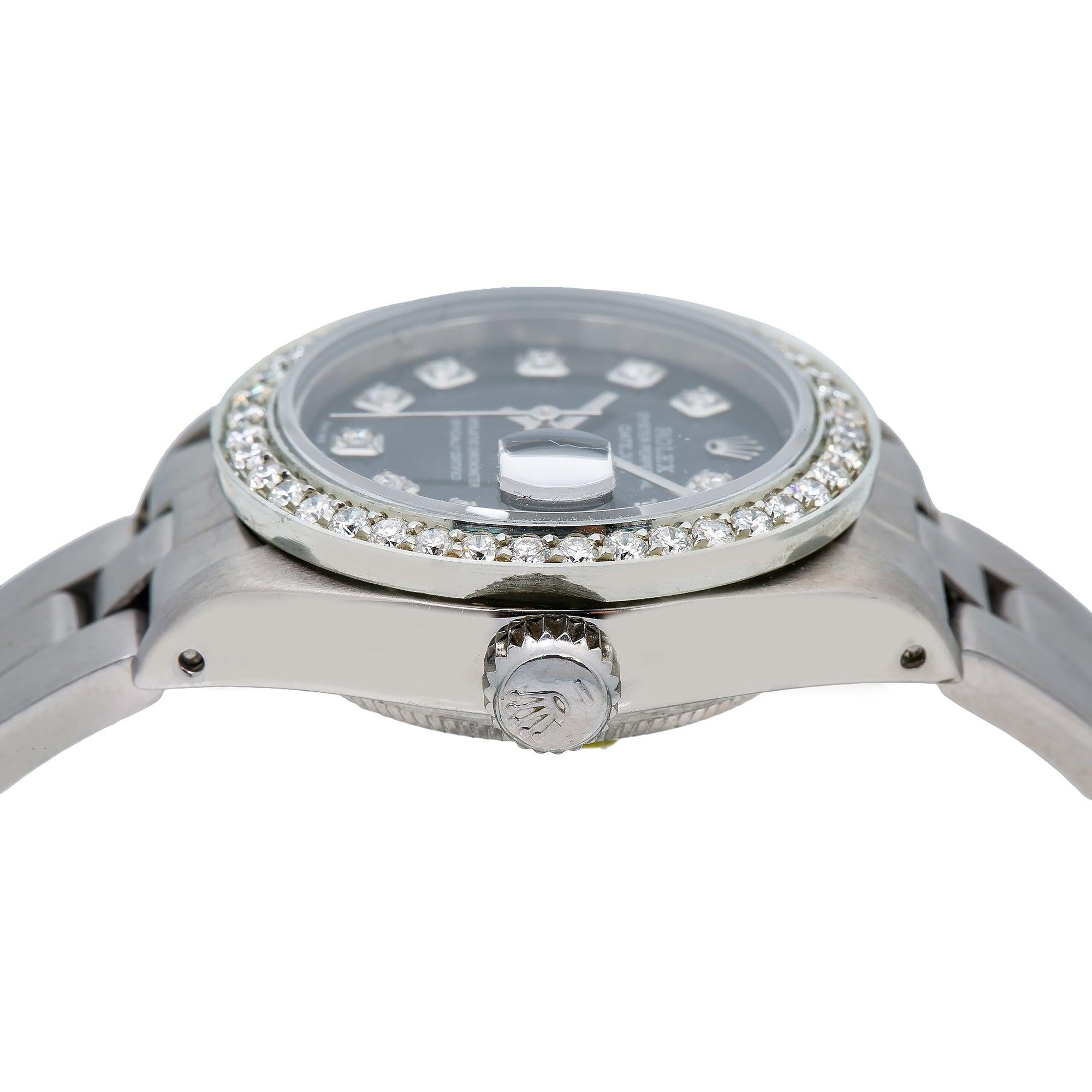 Rolex Lady-Datejust 6917 26MM Black Diamond Dial With Stainless Steel Bracelet