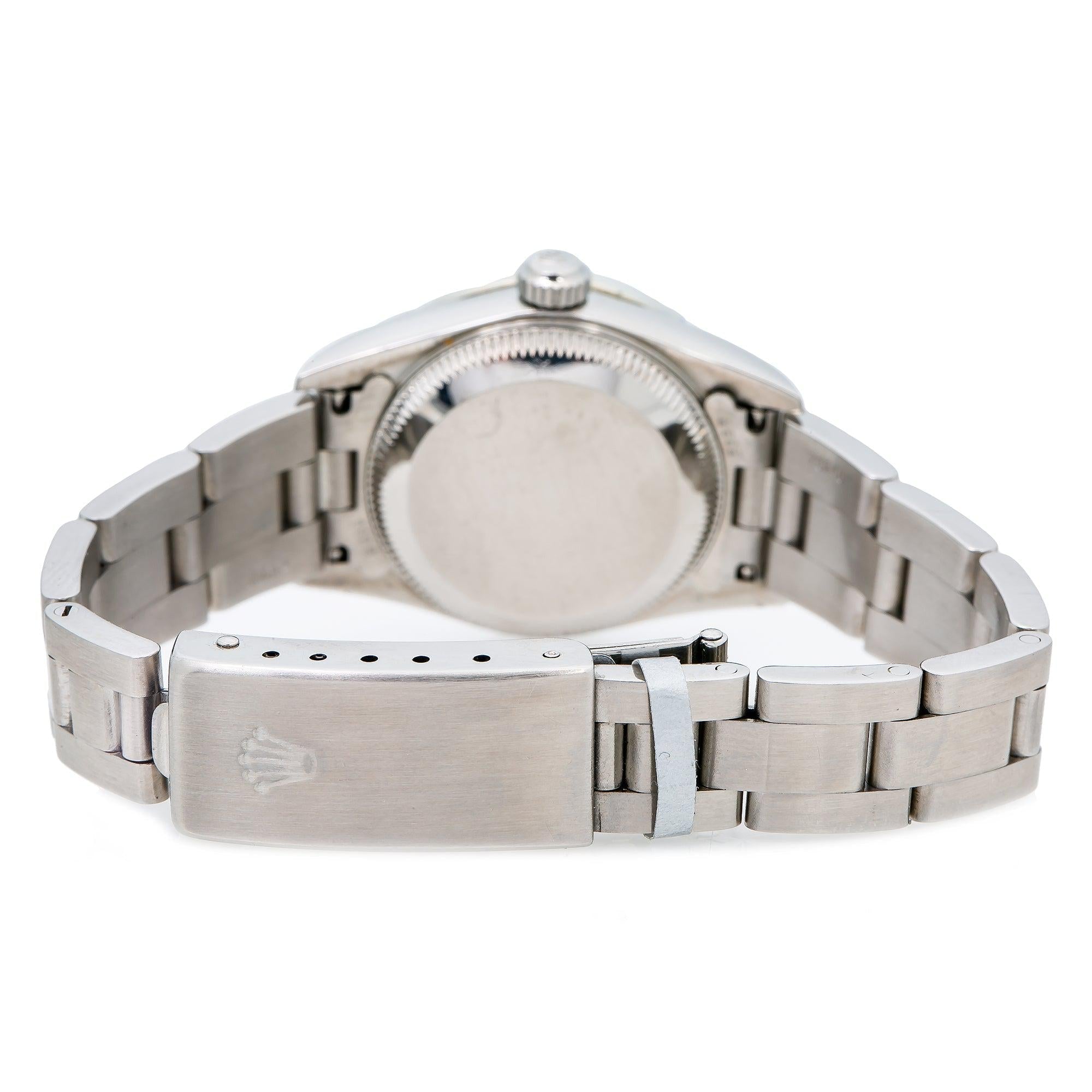 Rolex Oyster Perpetual 76080 26MM Silver Diamond Dial With Stainless Steel Oyster Bracelet