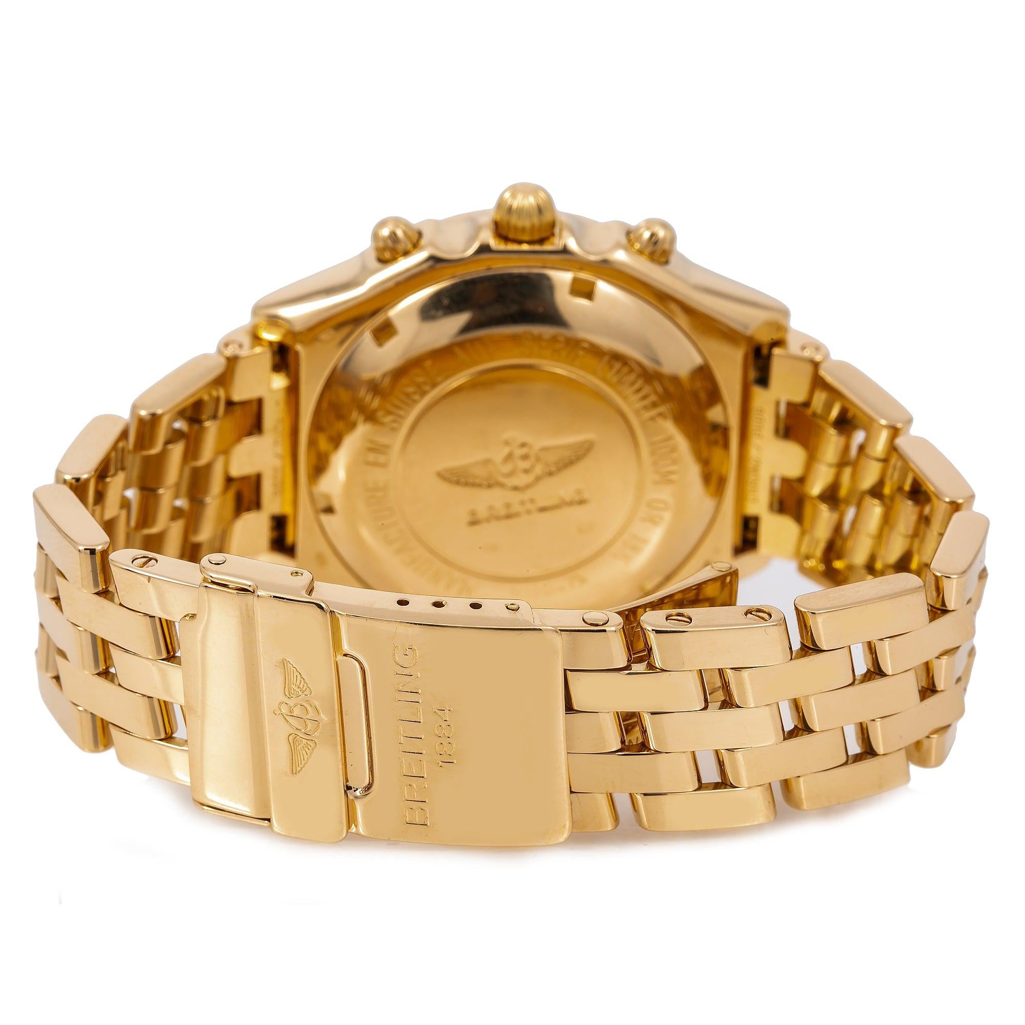 Breitling Chronomat K13050 40MM White Dial With Yellow Gold Bracelet