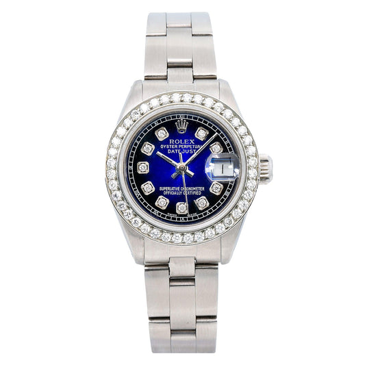 Rolex Lady-Datejust 6917 26MM Blue Diamond Dial With Stainless Steel Bracelet