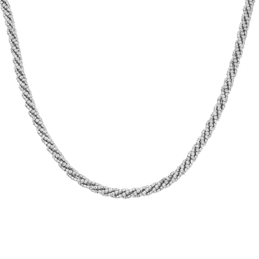 10k White Gold 4.54mm Moon Laser Chain Available In Sizes 18"-26"