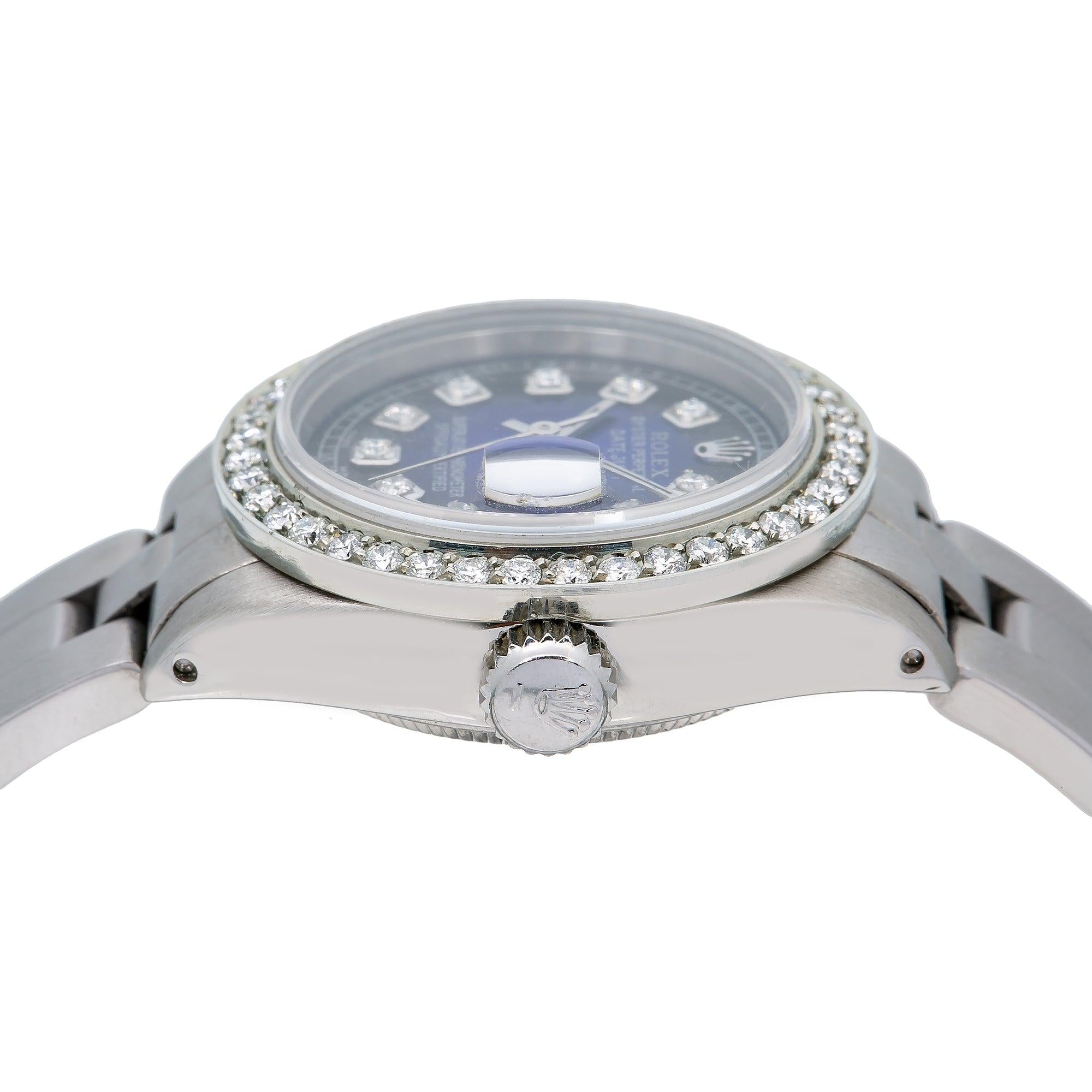 Rolex Lady-Datejust 6917 26MM Blue Diamond Dial With Stainless Steel Bracelet