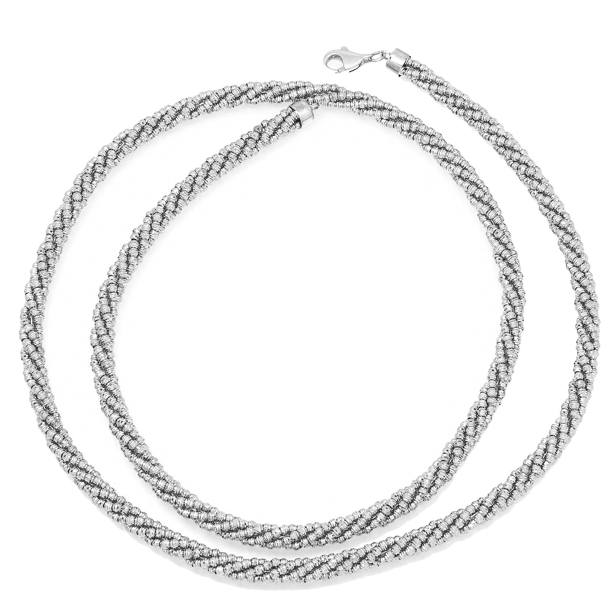 10k White Gold 4.54mm Moon Laser Chain Available In Sizes 18"-26"