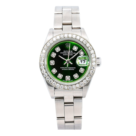 Rolex Lady-Datejust 79174 26MM Green Diamond Dial With Stainless Steel Oyster Bracelet