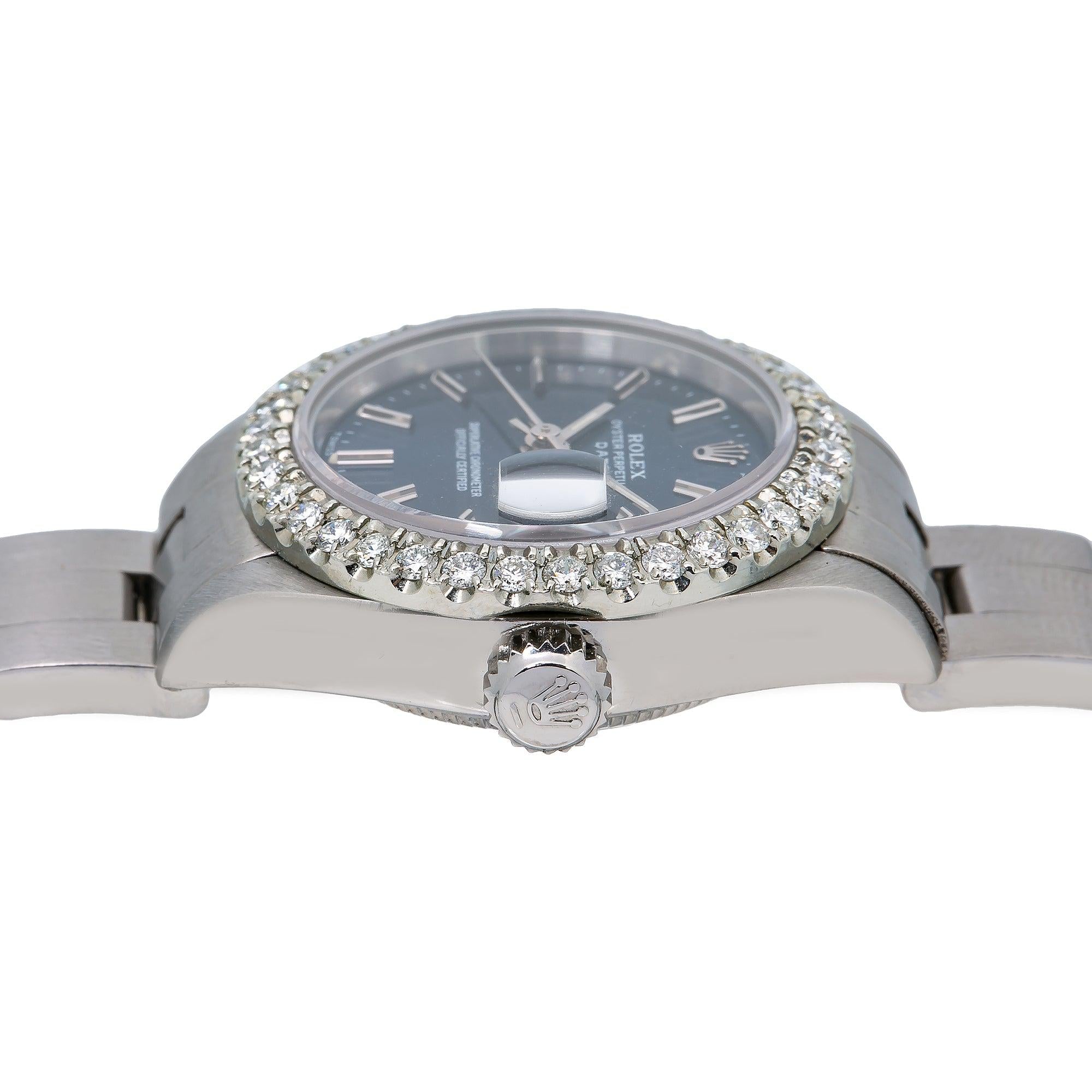 Rolex Oyster Perpetual Lady Date 69160 26MM Blue Dial With Oyster Bracelet