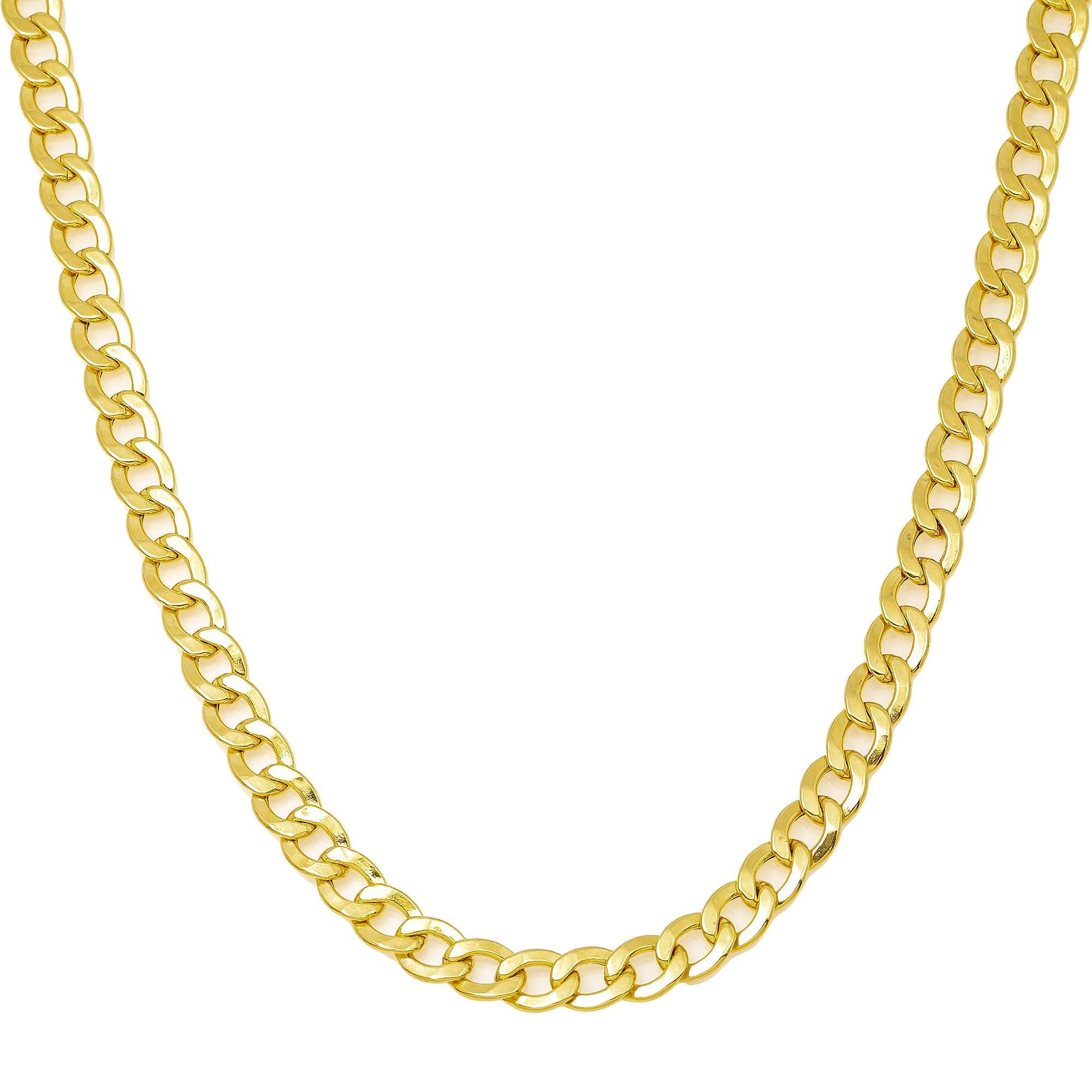 10k Yellow Gold 5mm Hollow Cuban Link Chain Available In Sizes 18"-26"