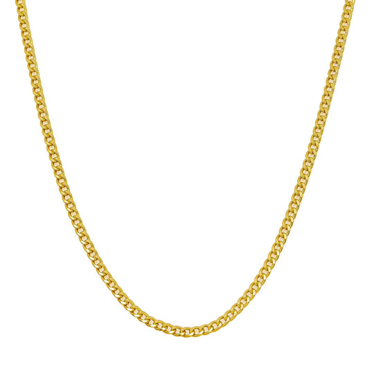 10k Yellow Gold 3mm Hollow Cuban Chain Available In Sizes 18"-26"