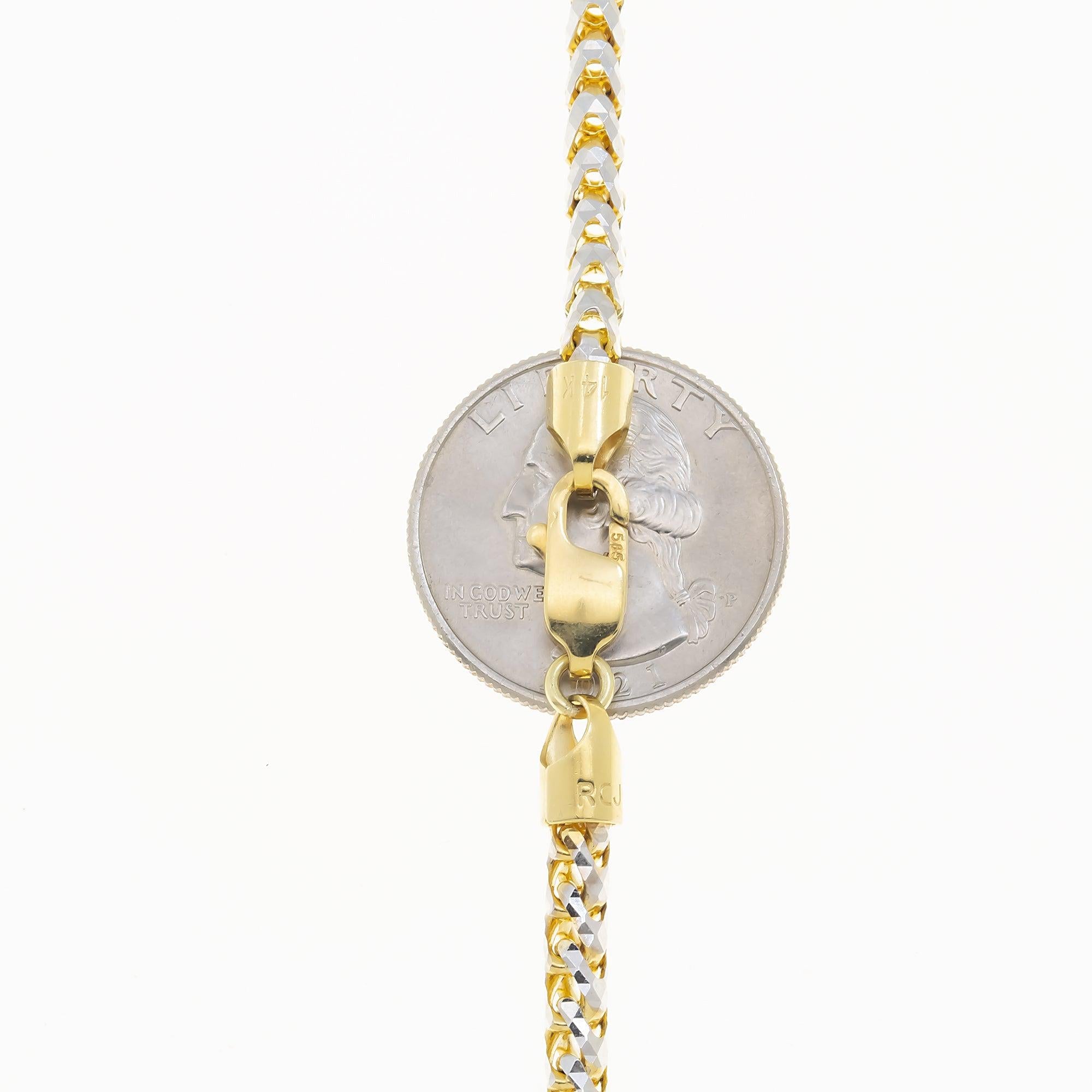 14K GOLD DIAMOND CUT 6MM SOLID CURB CHAIN