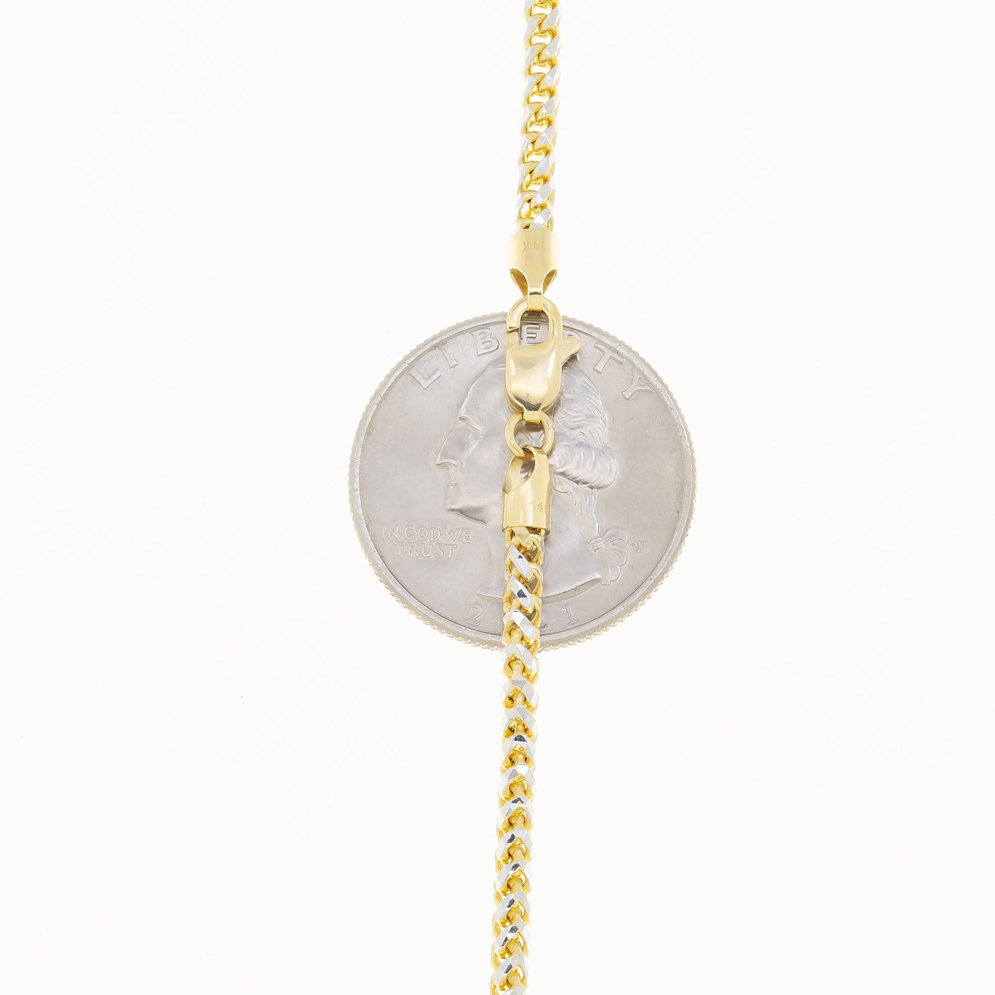 14K GOLD DIAMOND CUT 3MM SOLID CURB CHAIN