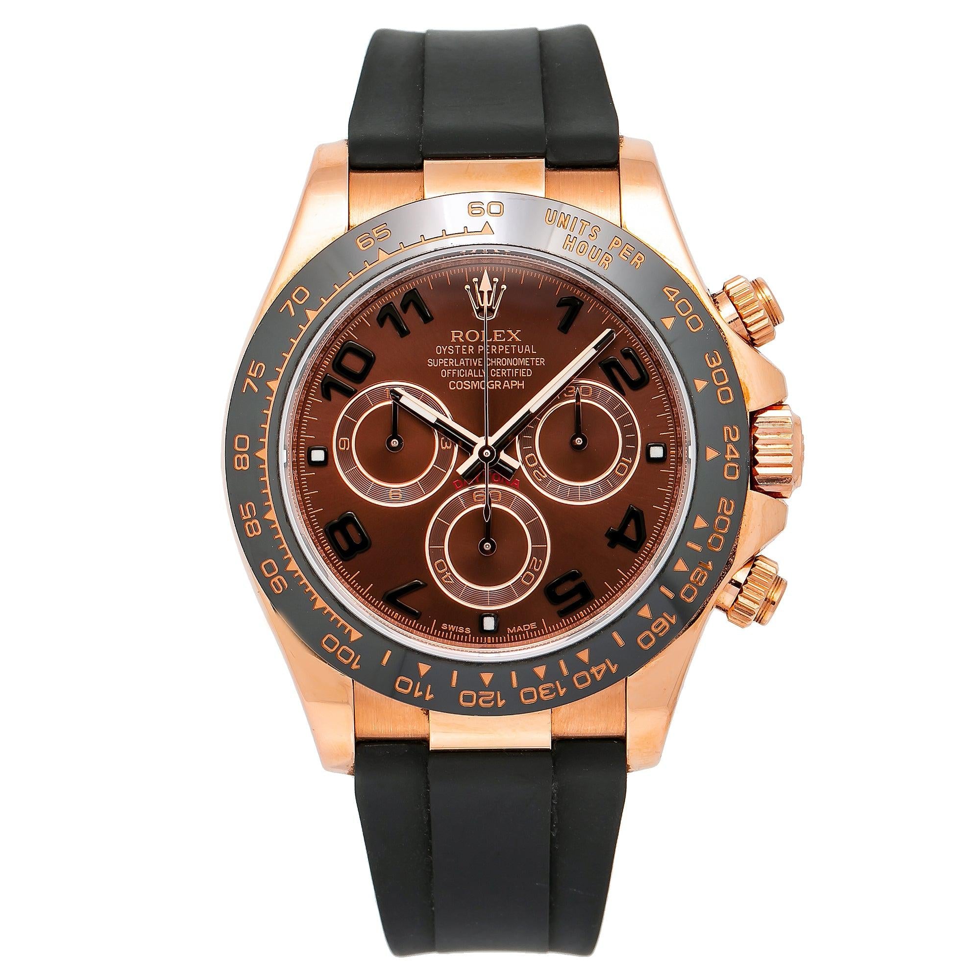 Rolex Daytona 116515 40MM Chocolate Dial With Black Leather Bracelet