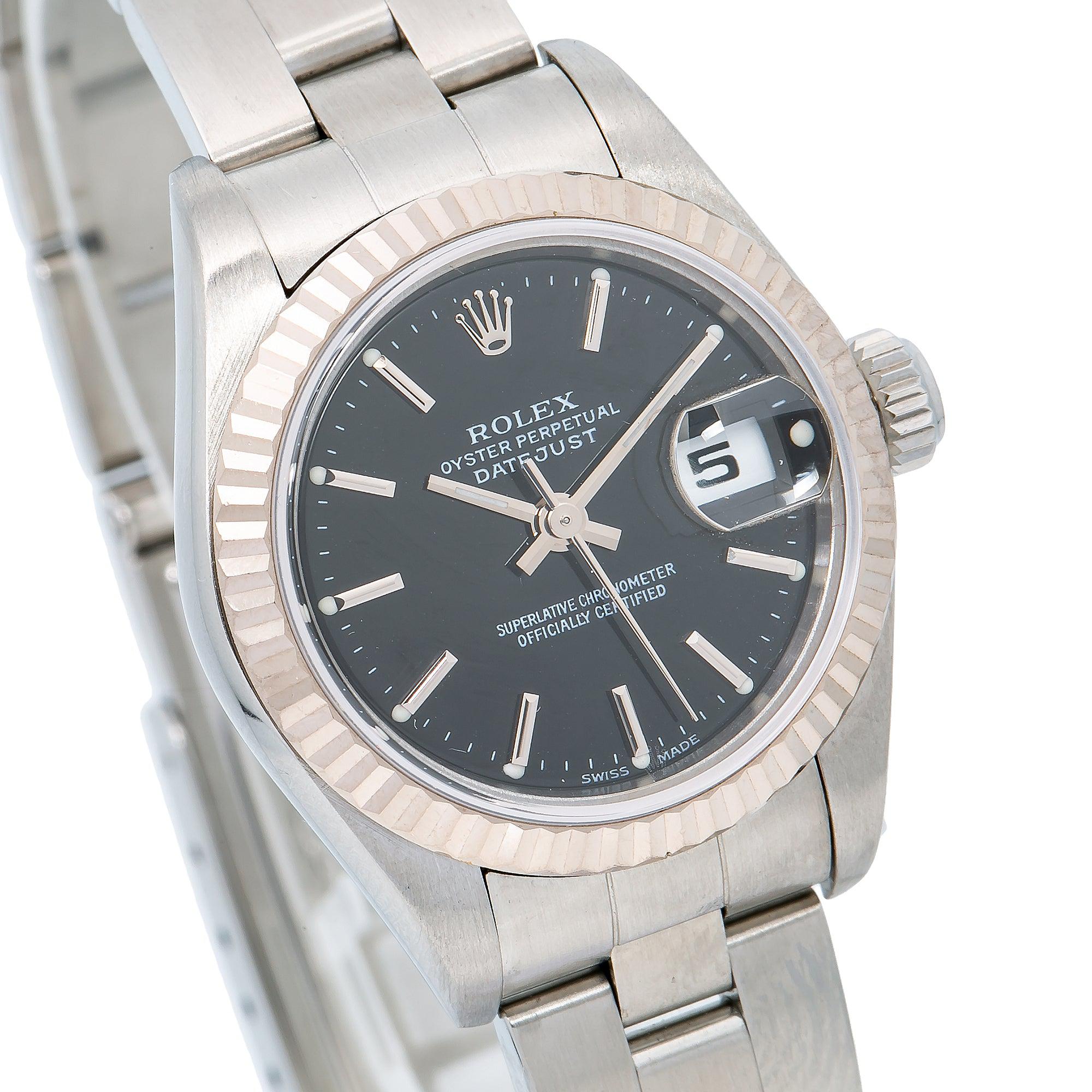 Rolex Lady-Datejust 79174 26MM Black Dial With Stainless Steel Bracelet