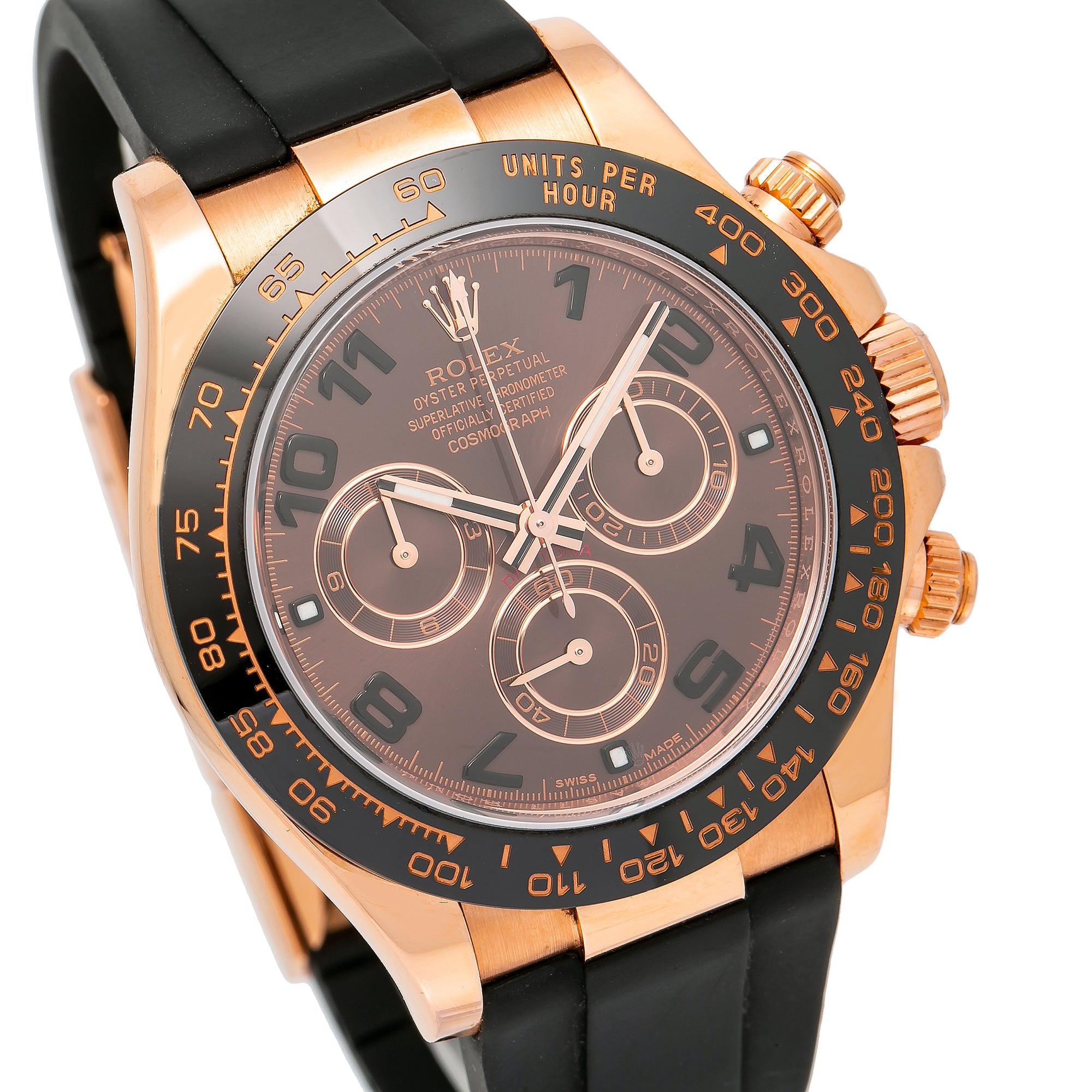 Rolex Daytona 116515 40MM Chocolate Dial With Black Leather Bracelet