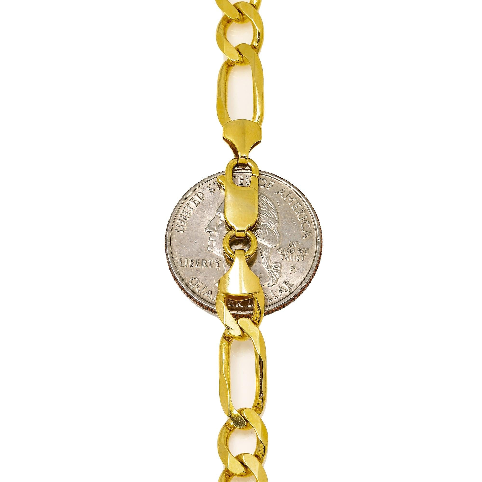 14k Yellow Gold 8mm Figaro Chain Available In Sizes 18"-24"