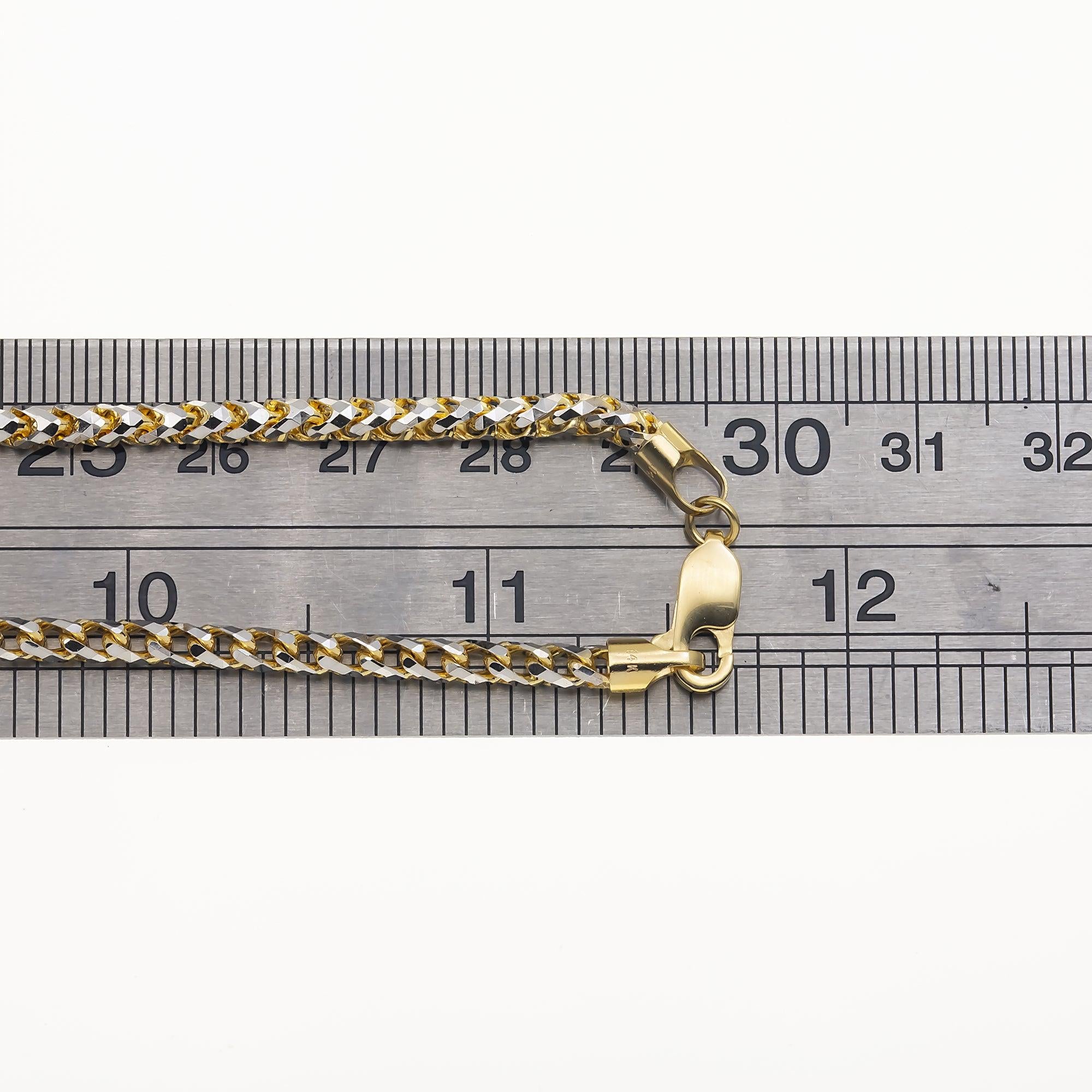 14K GOLD DIAMOND CUT 5MM SOLID CURB CHAIN