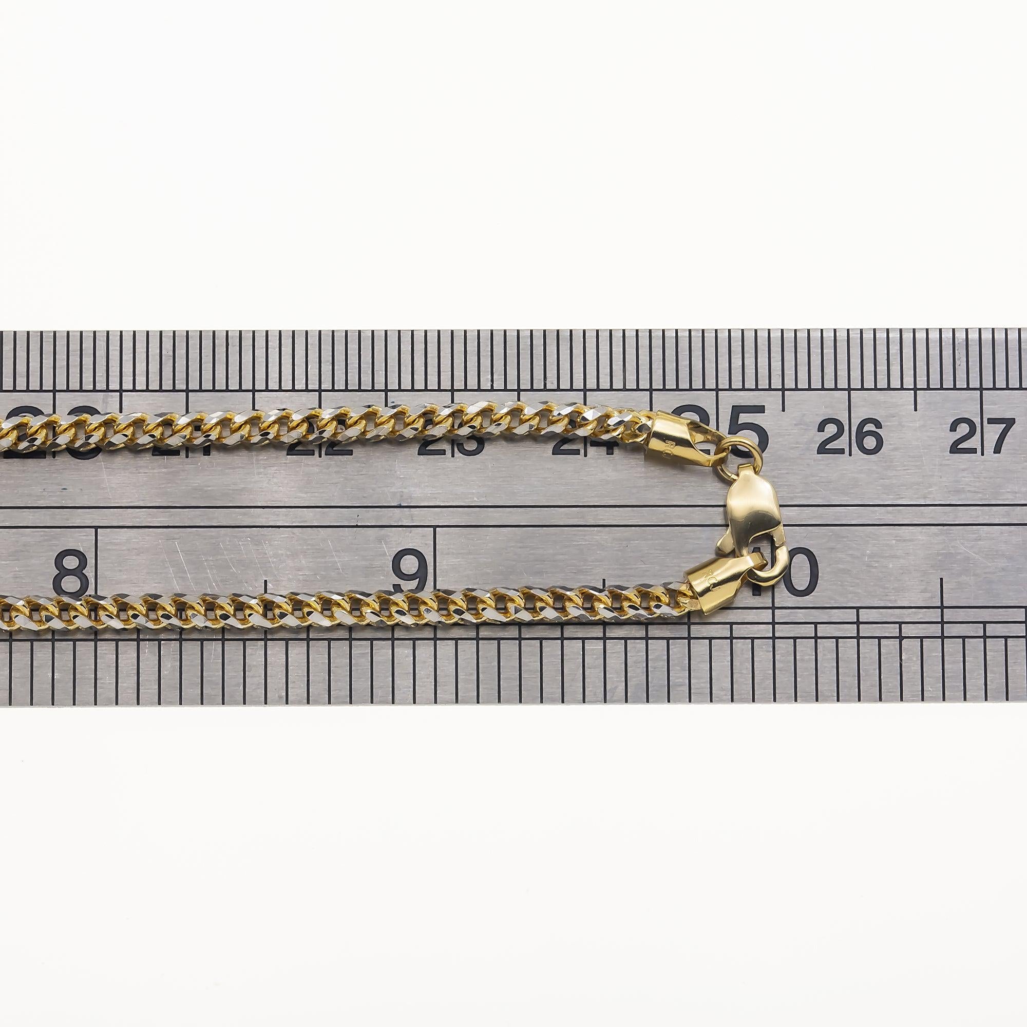 14K GOLD DIAMOND CUT 4MM SOLID CURB CHAIN