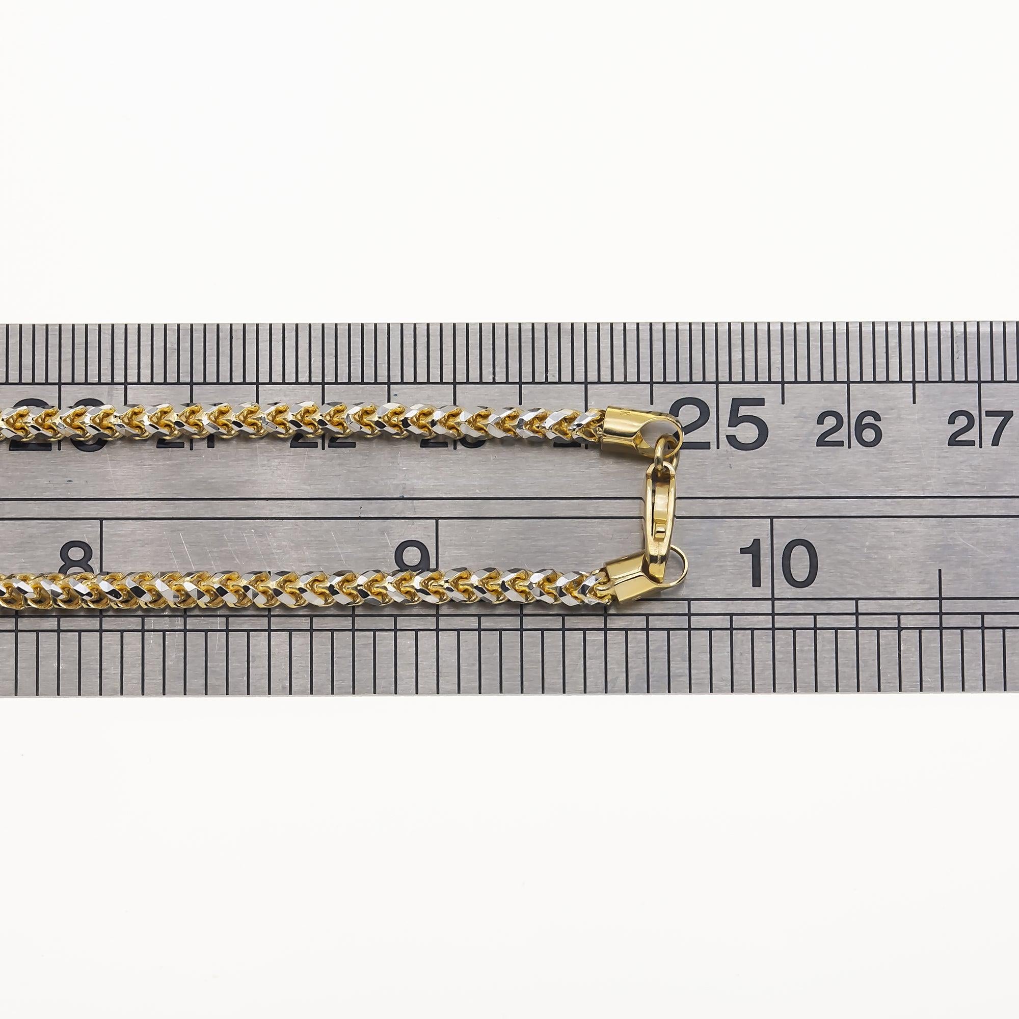 14K GOLD DIAMOND CUT 3MM SOLID CURB CHAIN