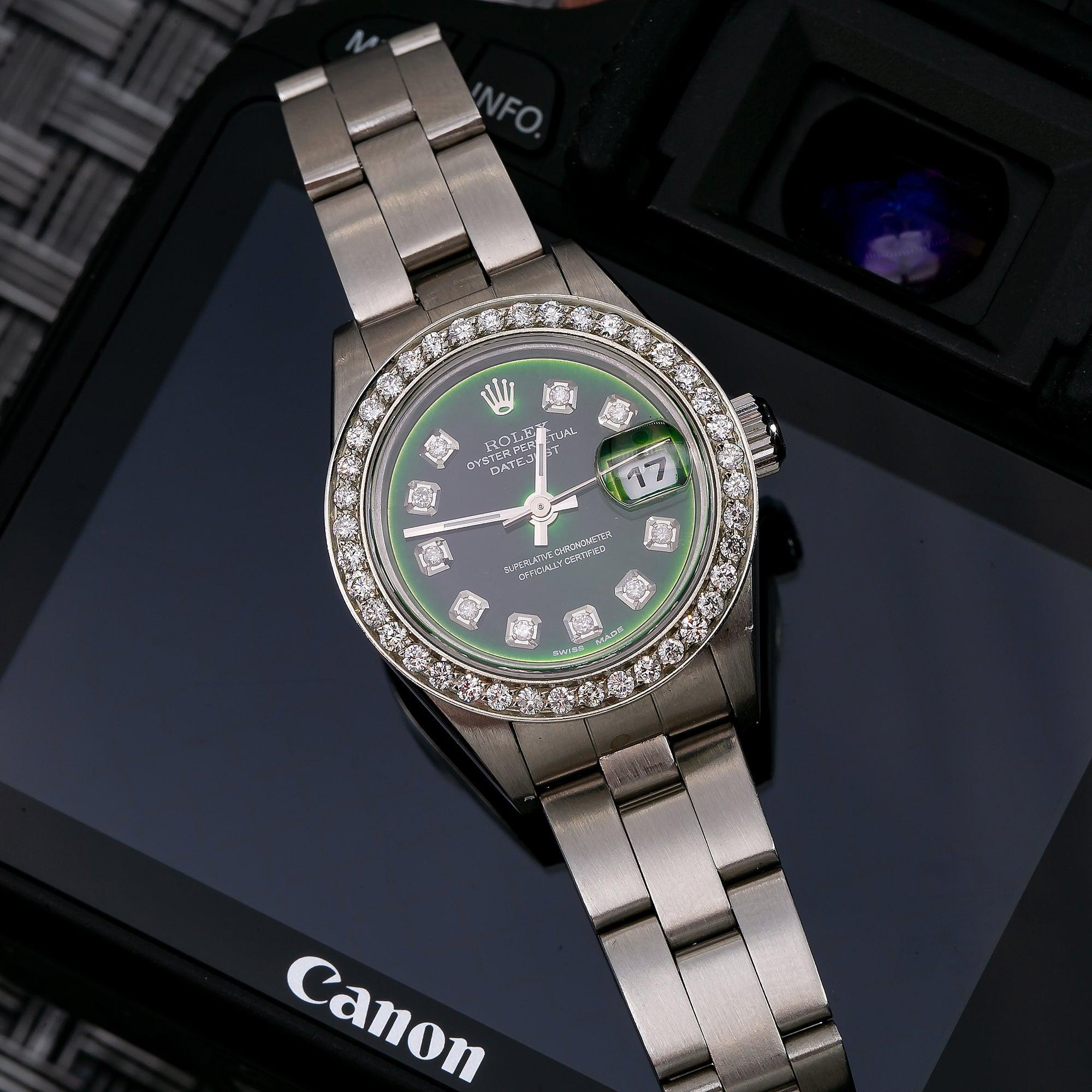 Rolex Lady-Datejust 79174 26MM Green Diamond Dial With Stainless Steel Oyster Bracelet