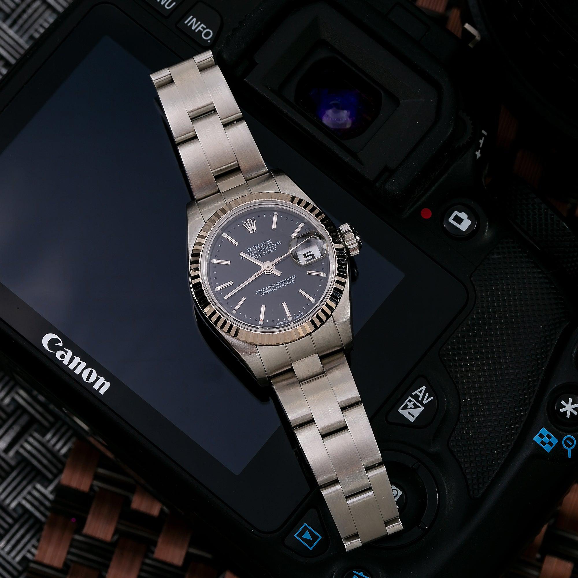 Rolex Lady-Datejust 79174 26MM Black Dial With Stainless Steel Bracelet