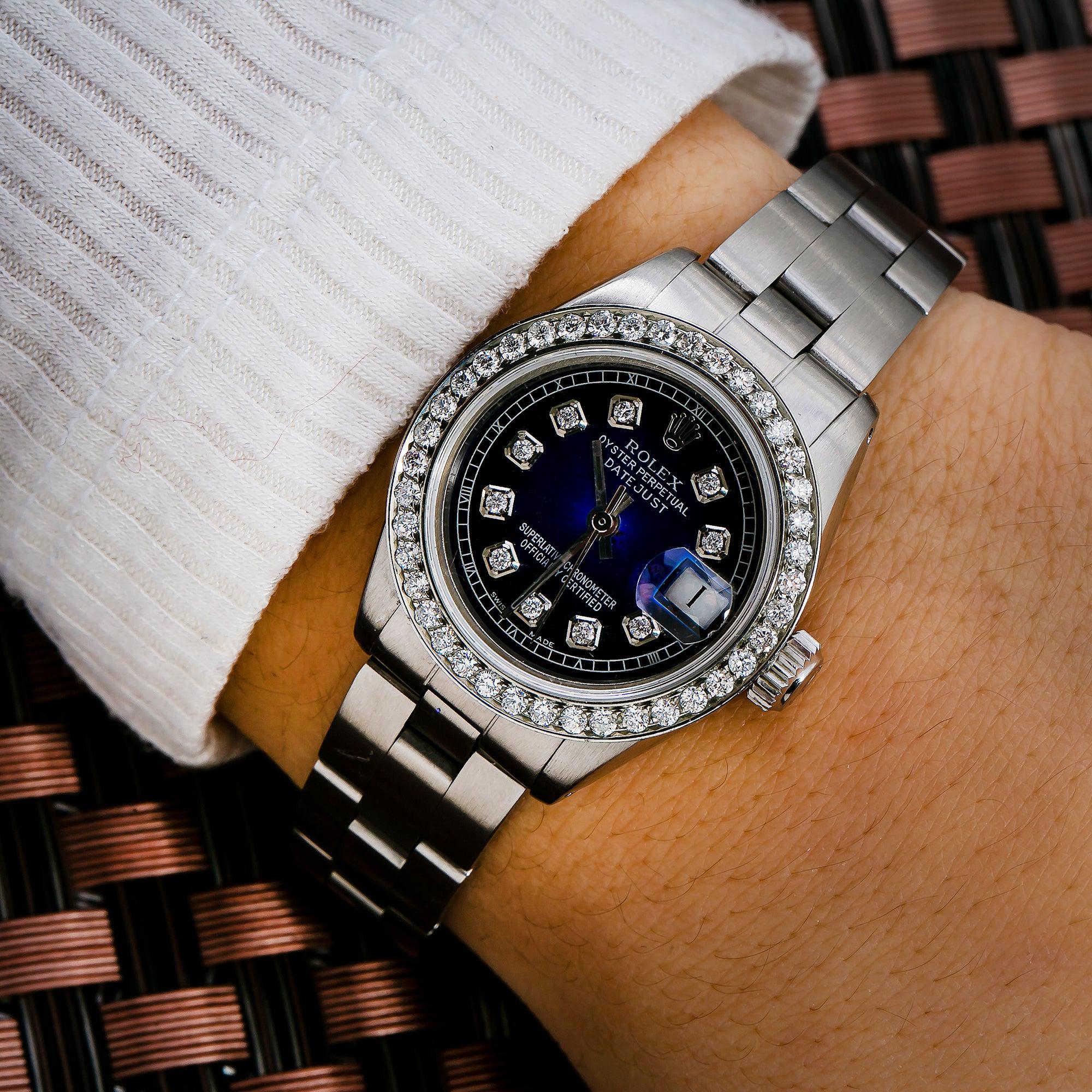 Rolex Lady-Datejust 6917 26MM Blue Diamond Dial With Stainless Steel Bracelet