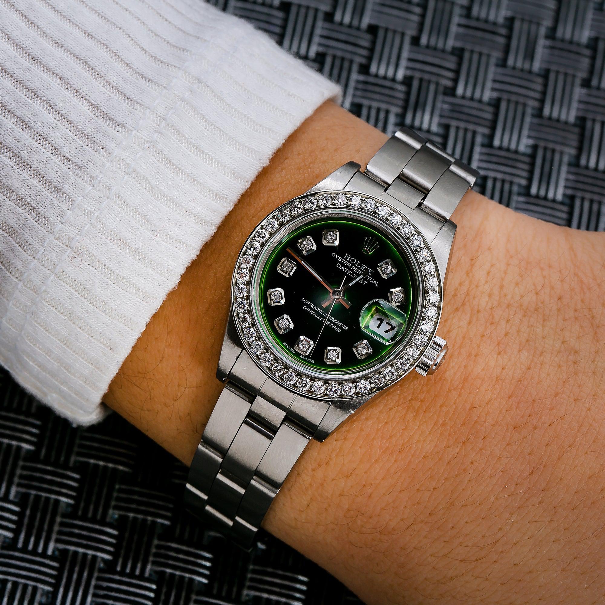 Rolex Lady-Datejust 79174 26MM Green Diamond Dial With Stainless Steel Oyster Bracelet