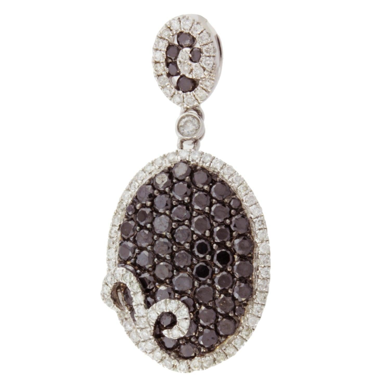Ladies Black and White Diamond Pendant