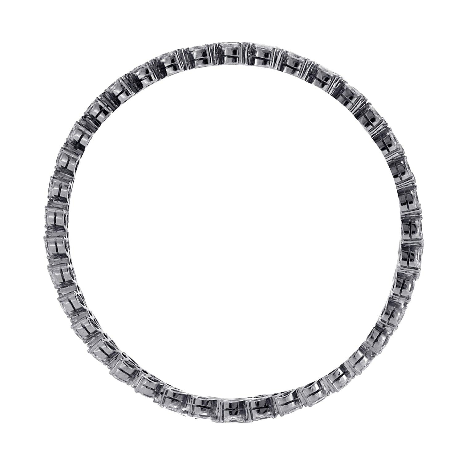 14K White Gold Fancy Bracelet With Marquise And Round Diamonds 7.00CT