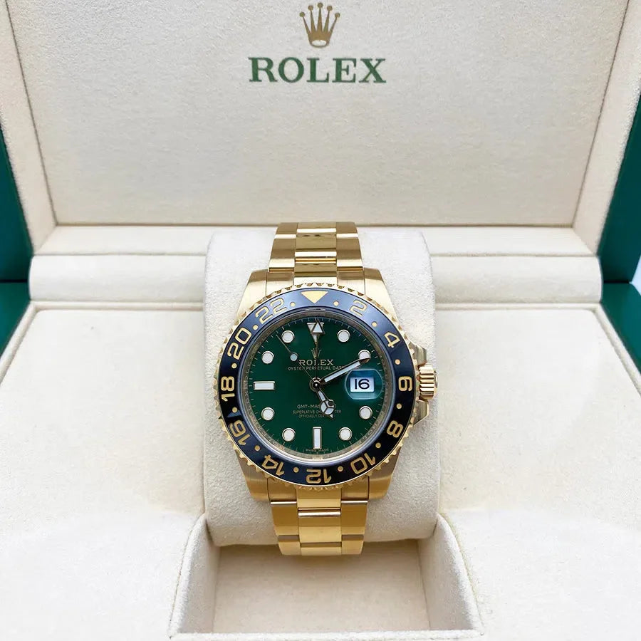 Rolex Yellow Gold GMT MASTER II 116718 40MM Watch With Yellow Gold Oyster Bracelet
