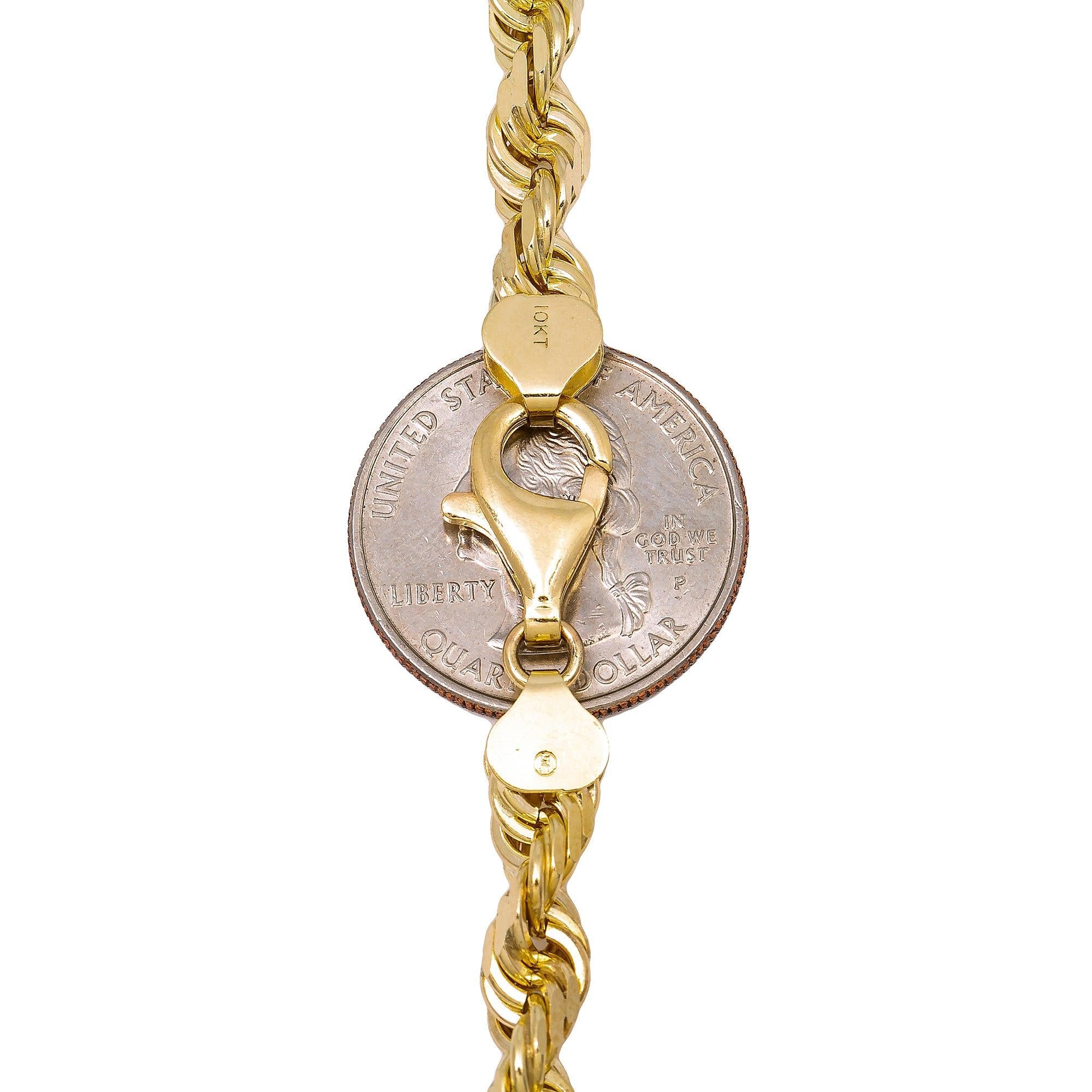 10K Yellow Gold 6.51mm Solid Rope Chain Available In Sizes 18"-26"