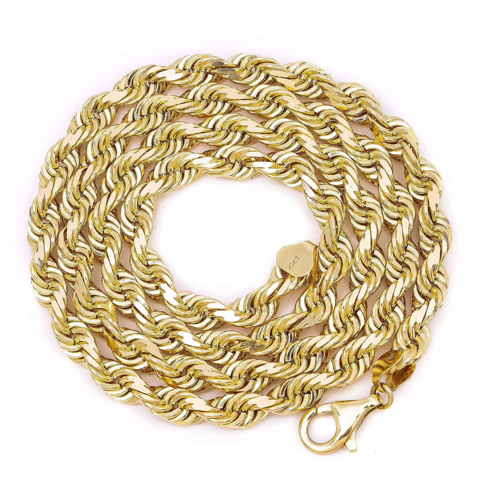 10K Yellow Gold 6.51mm Solid Rope Chain Available In Sizes 18"-26"