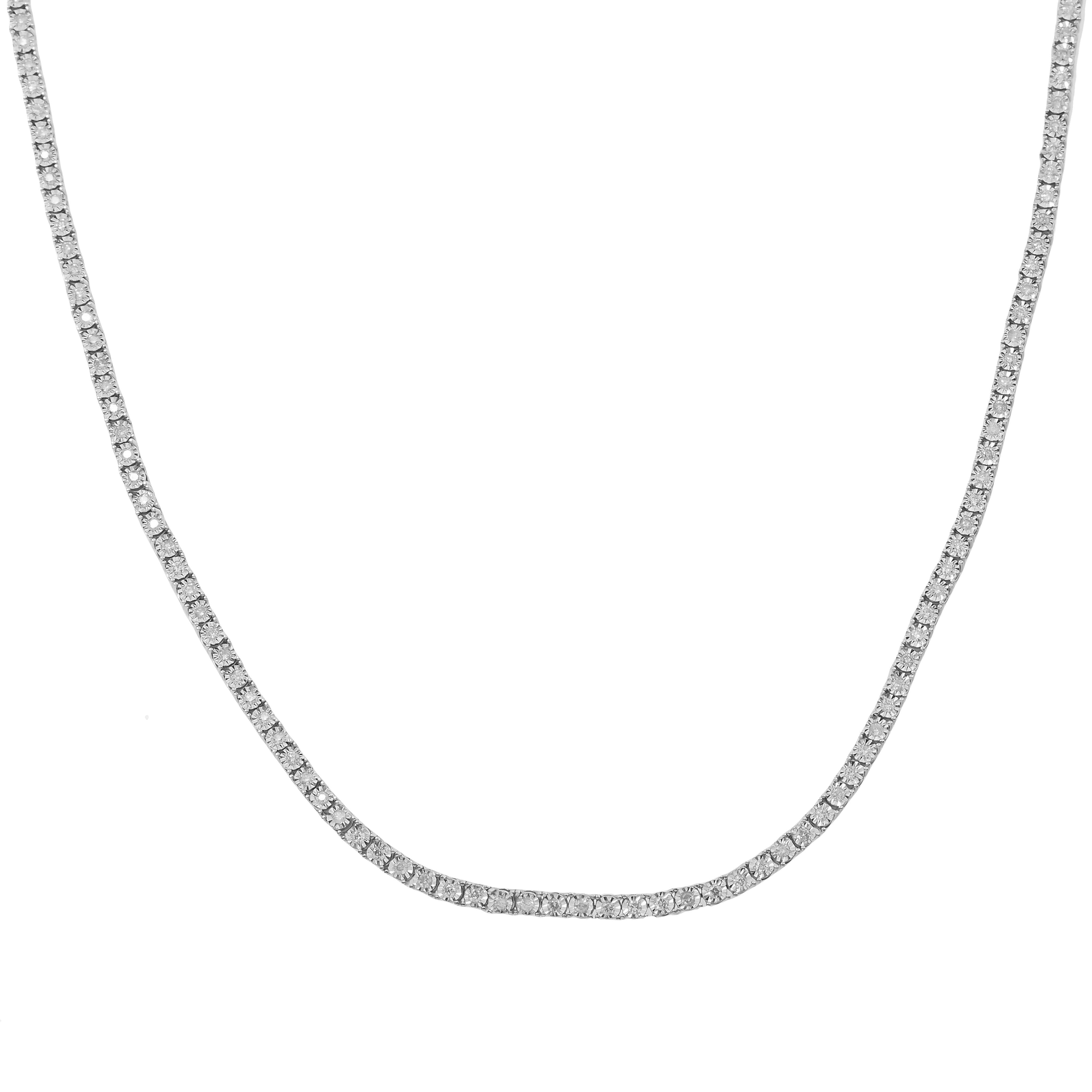 10K GOLD ROUND DIAMOND TENNIS CHAIN 1.99 CT