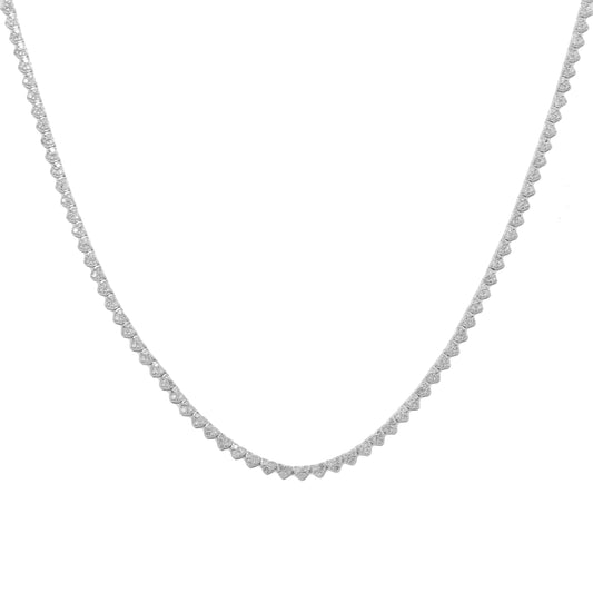 10K GOLD ROUND DIAMOND HEART SHAPE TENNIS CHAIN 3.09 CT