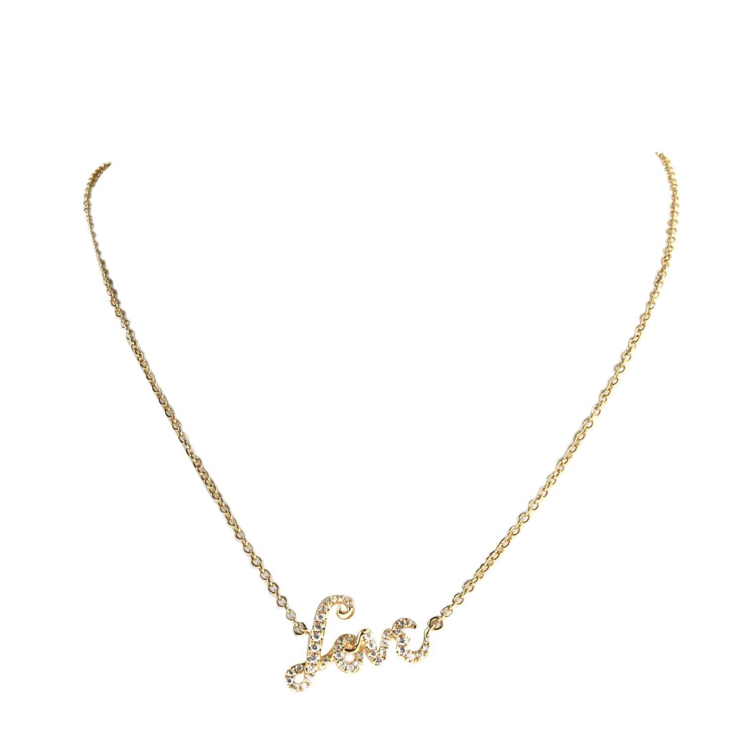 Ladies Diamond LOVE Pendant with Chain