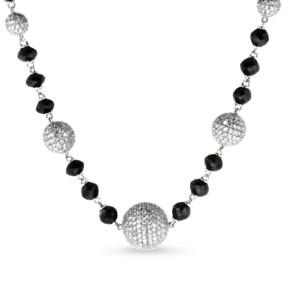 Black and White Diamond White Gold Necklace