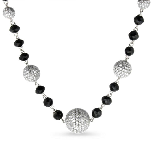 Black and White Diamond White Gold Necklace