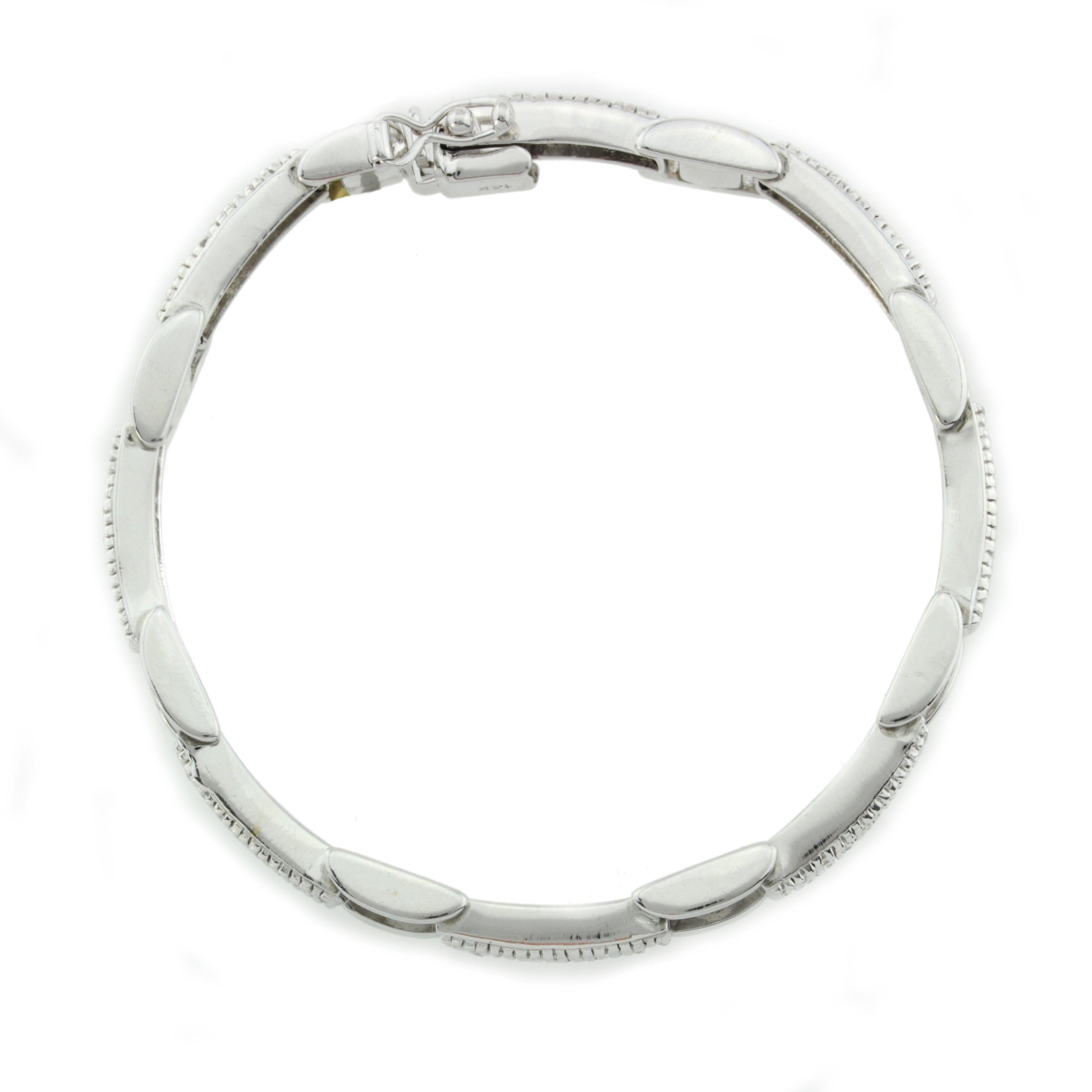 14K White Gold Diamond Braclet with 1.50CT Of Round Cut Diamonds