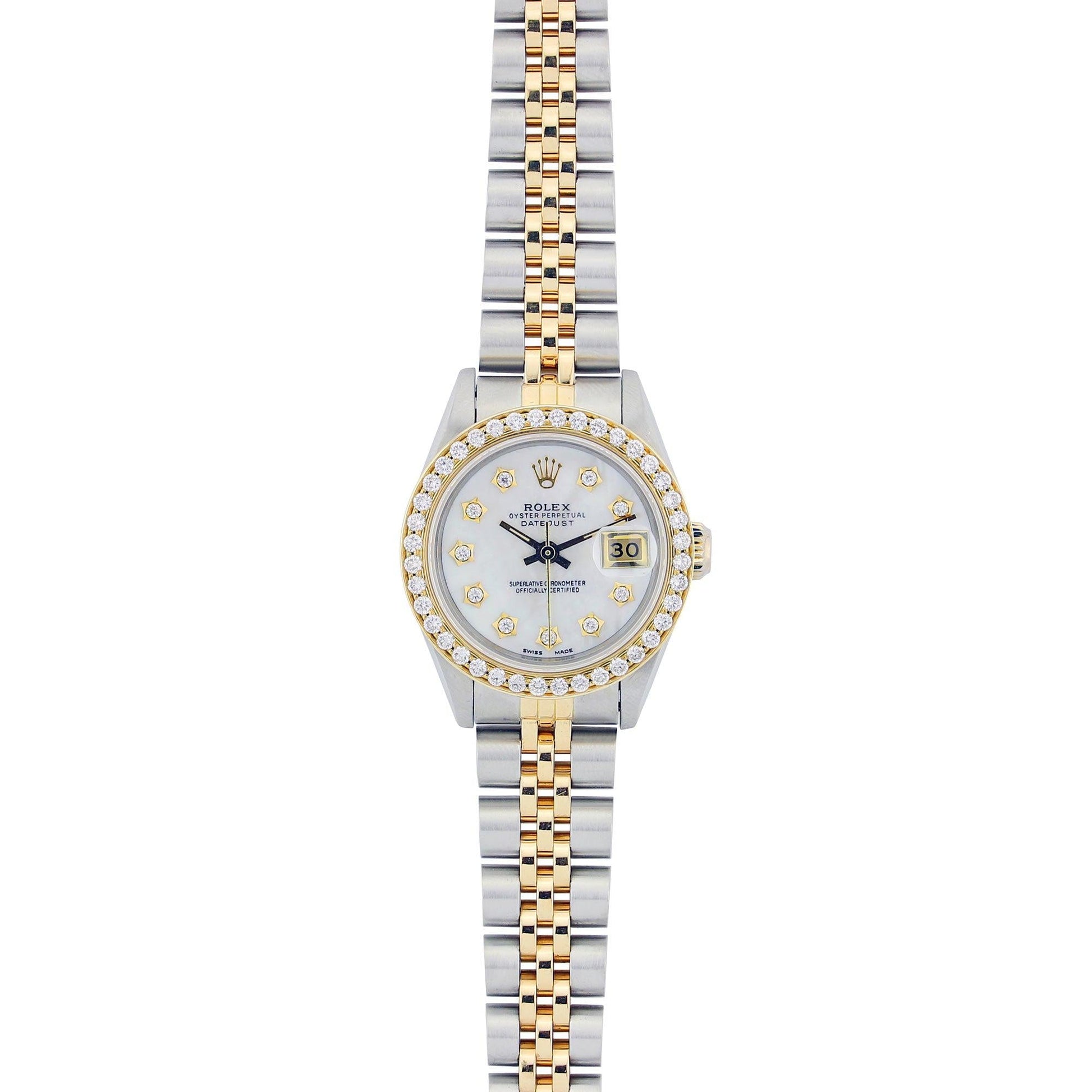 Vintage Two Tone Rolex Datejust Lady 26Mm With Diamonds