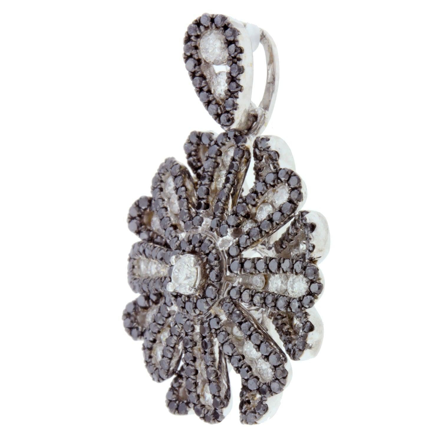 Black and White Flower Pendant