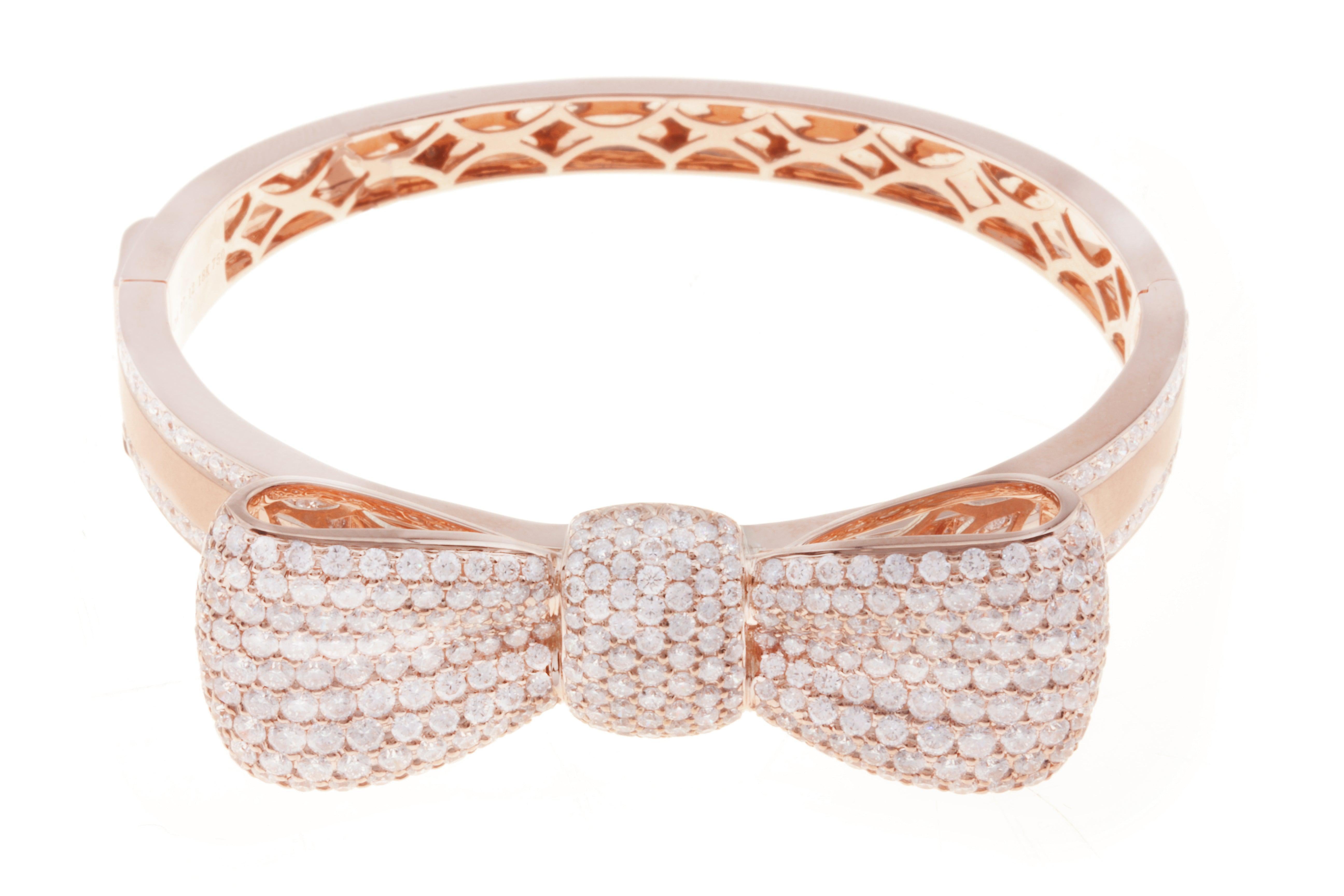Ladies Diamond Bow Design Bangle