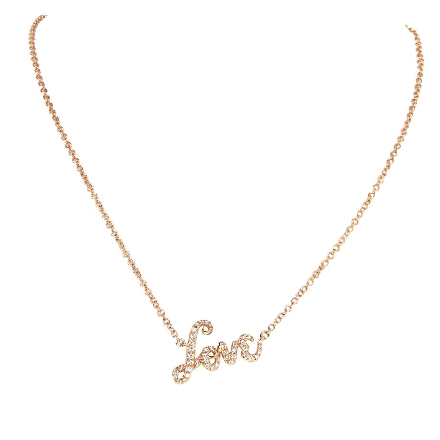 Ladies Diamond LOVE Pendant with Chain