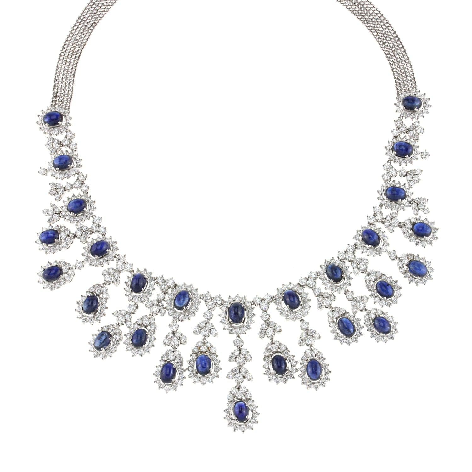 Ladies Fancy Diamond and Sapphire Necklace