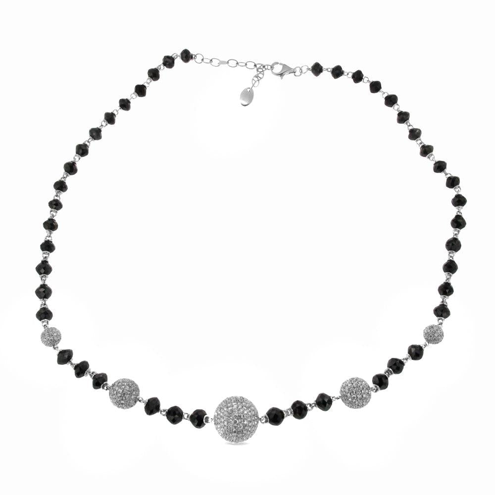 Black and White Diamond White Gold Necklace