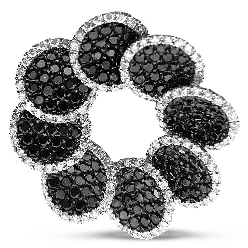 Black and White Diamond Circle Pendant