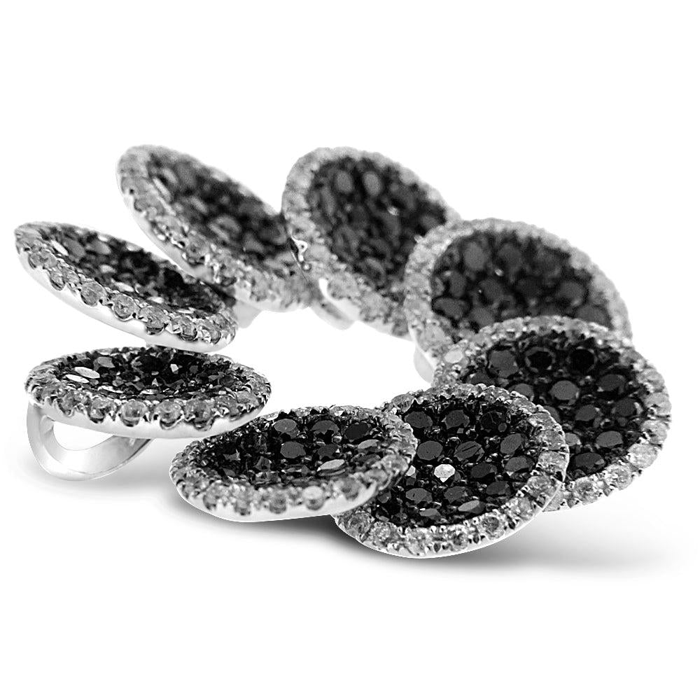 Black and White Diamond Circle Pendant