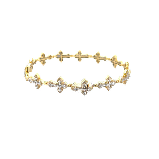 BR2188Y-8 $14,750.00 10KY 1.90CTW BAGUETTE DIAMOND CROSS BRACELET • 8.BUGUETTE&ROUNDDIAMCROSSPOINTEDEDGES.10KY1.90CTWBAGUETTEDIAMCROSSPOINTEDEDGES.__2024-04-18-13-14-42.jpg