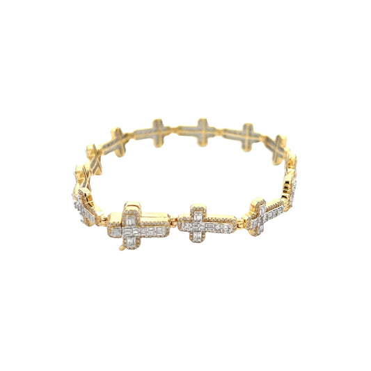BR2190Y-8 $19,500.0 10KY 2.60CTW BAGUETTE DIAMOND CROSS BRACELET - 8. DIAM CROSS SQUARE EDGES.__2024-04-18-13-06-29.jpg
