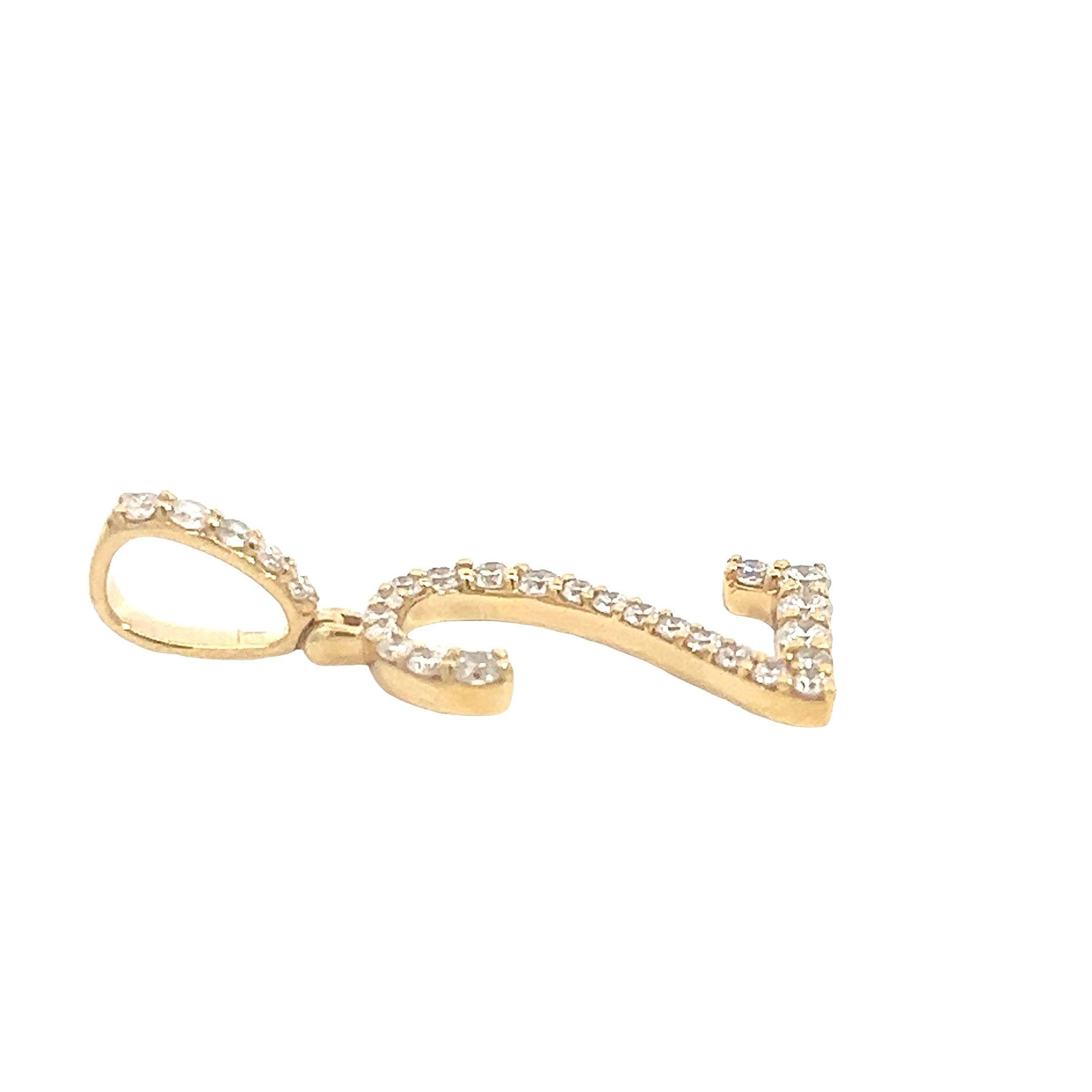 CH4241Y-2 $8,750.00 14KY 1.05CTW DIAMOND SINGLE ROW NUMBER PENDANT - 2 CraD14KY 1.05CTW DIAMOND SINGLE ROW NUMBER PENDANT - 2__2024-04-10-15-15-34-1.jpg
