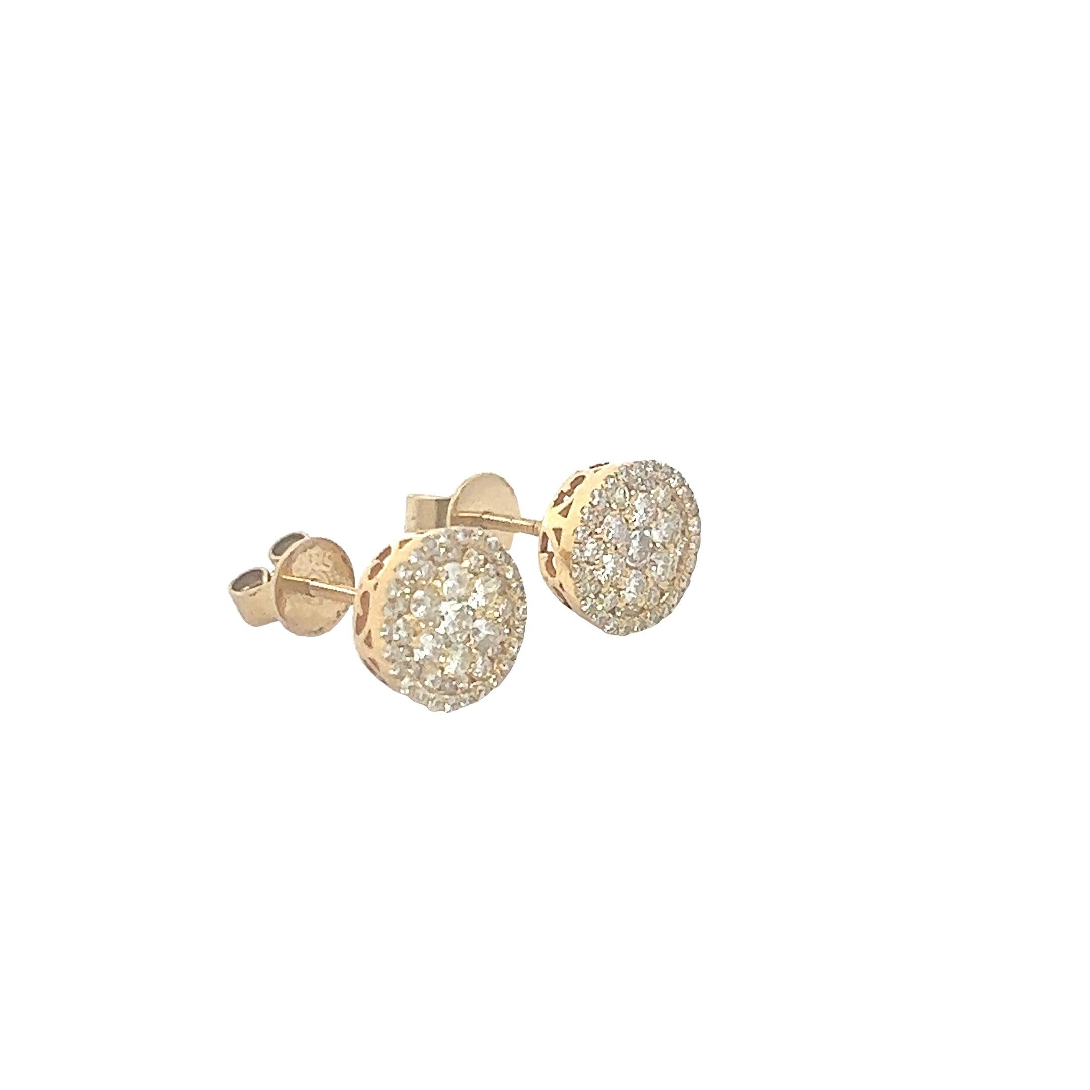 CL2421Y $7,990.00 14KY 1.00 CTW DIAMOND ROUND CLUSTER EARRINGS - SINGLE ROW BORDER__2024-04-17-16-15-37-1.jpg