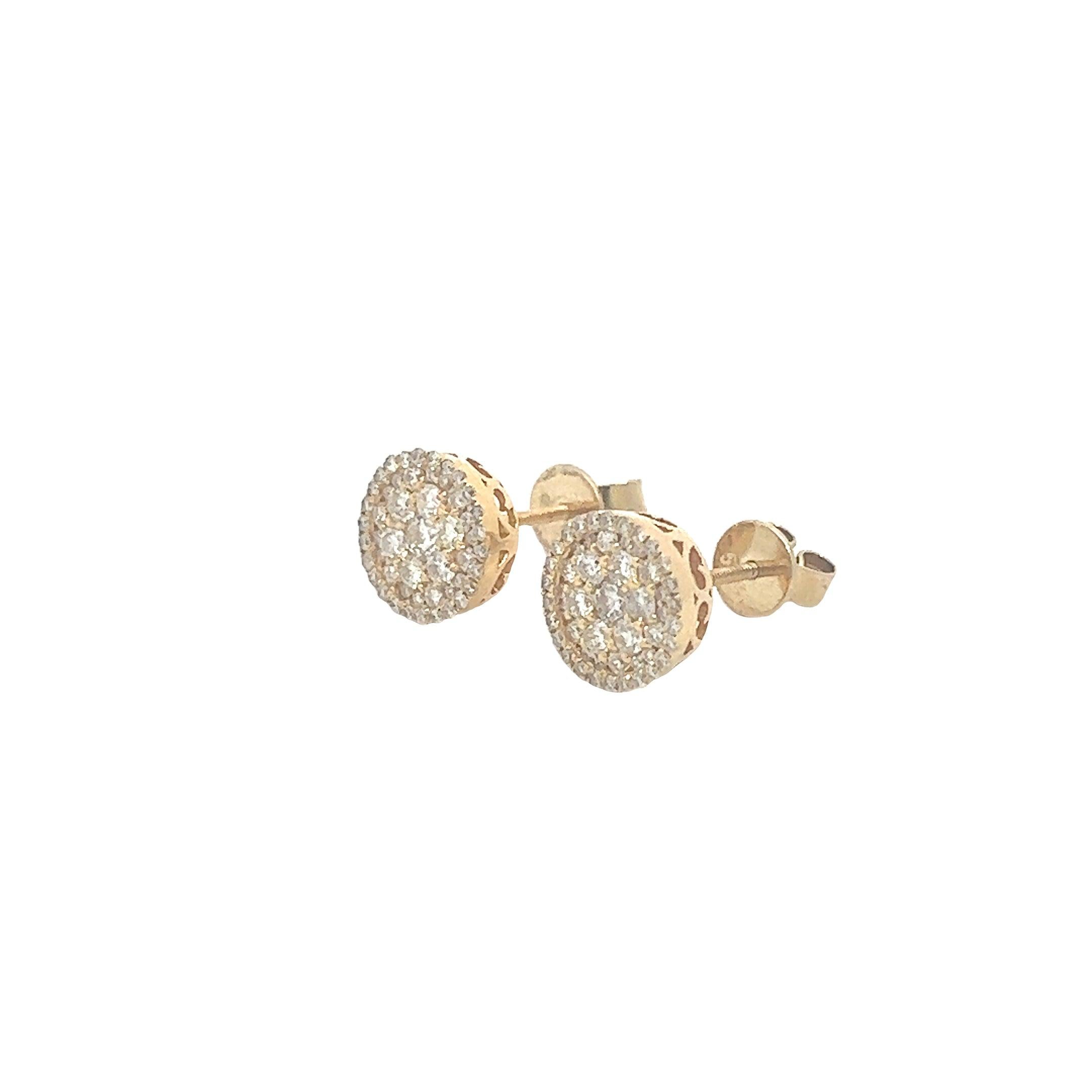 CL2421Y $7,990.00 14KY 1.00 CTW DIAMOND ROUND CLUSTER EARRINGS - SINGLE ROW BORDER__2024-04-17-16-15-37-2.jpg